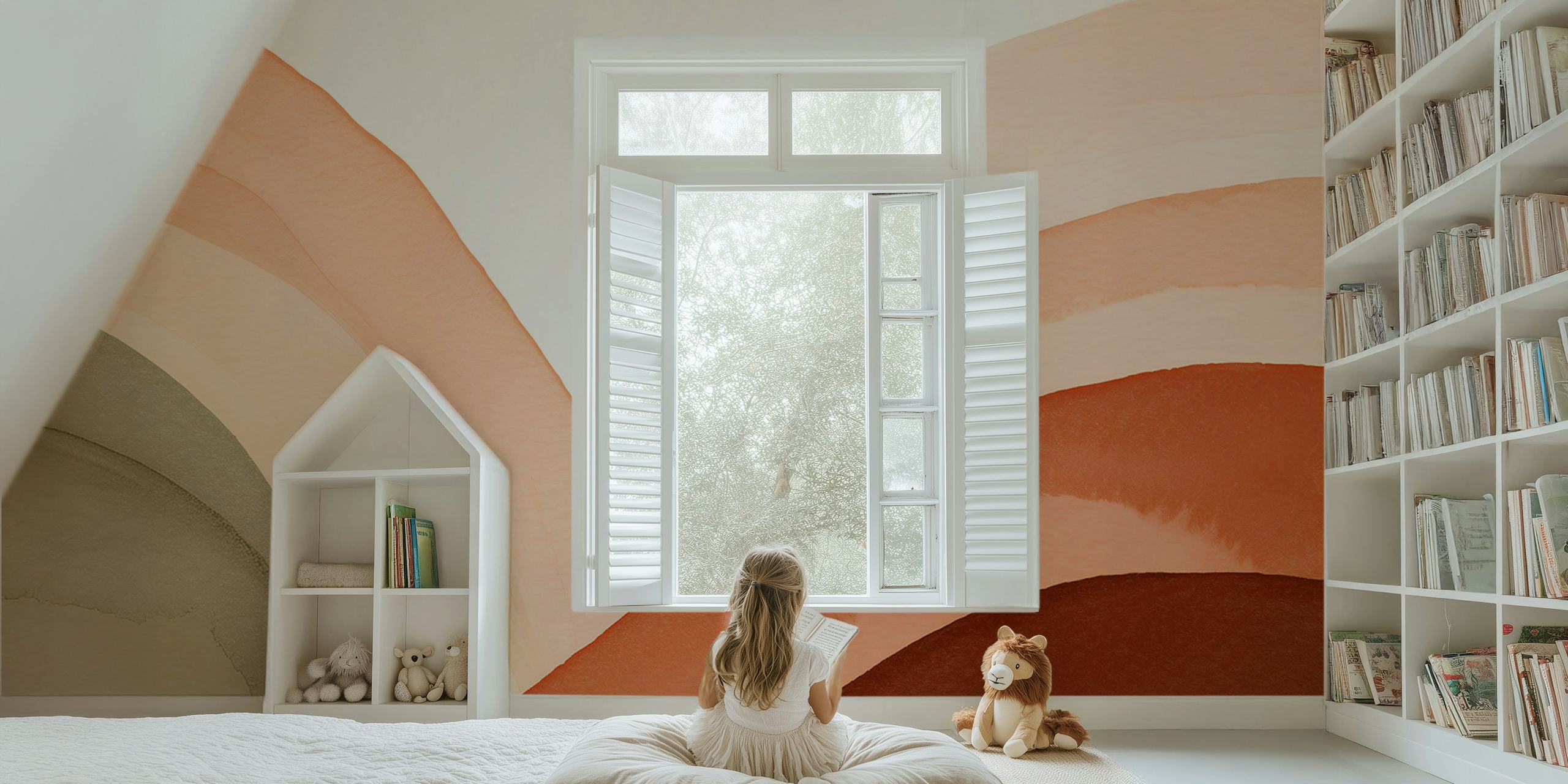 Boho Nursery Arches wallpaper in a room