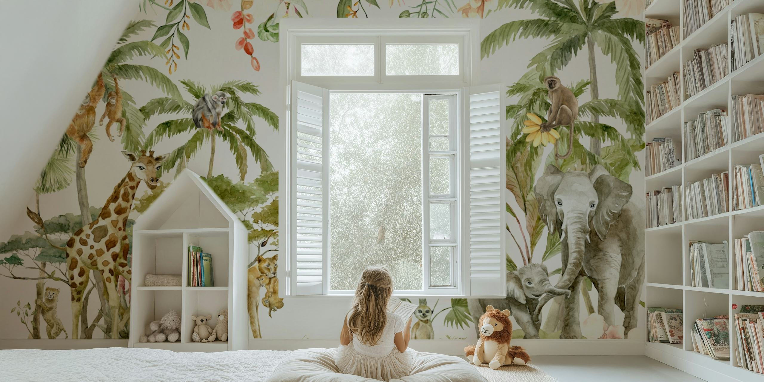 Safari Adventure Scene wallpaper in a room