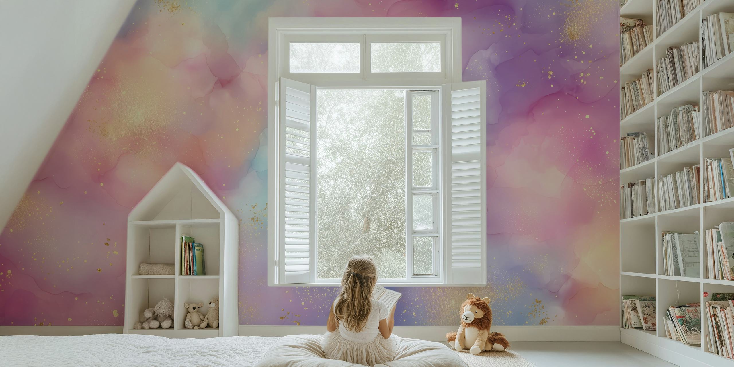 Golden Dust Fantasy wallpaper in a room setting