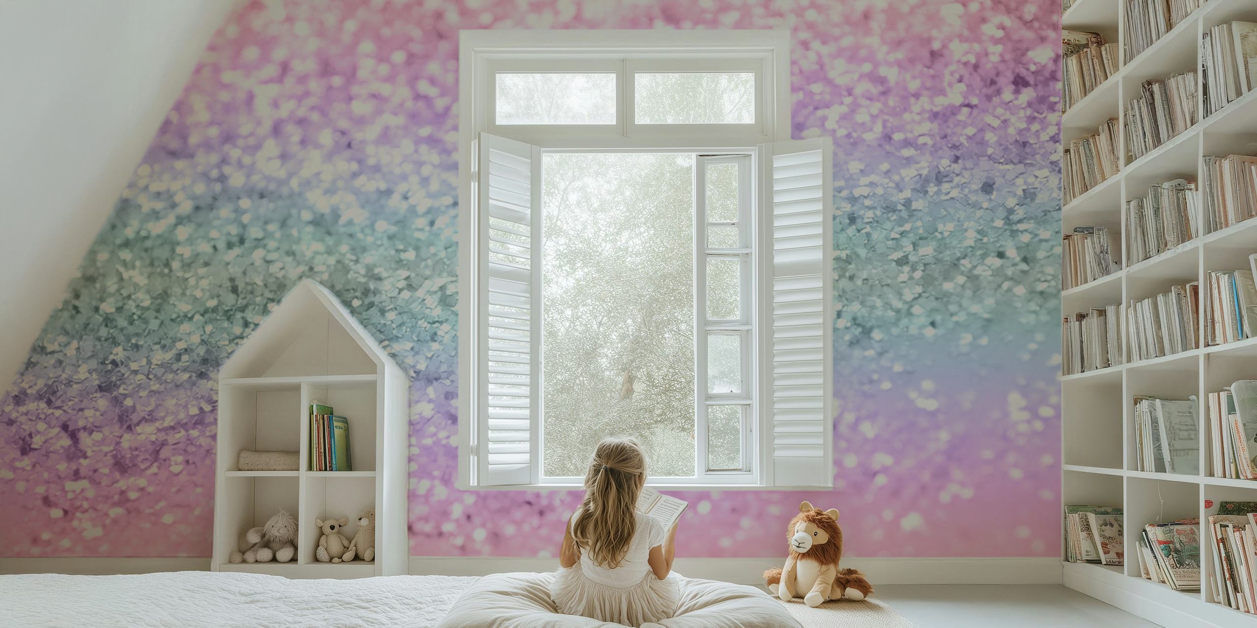 Unicorn Girls Glitter 12 wallpaper in a room
