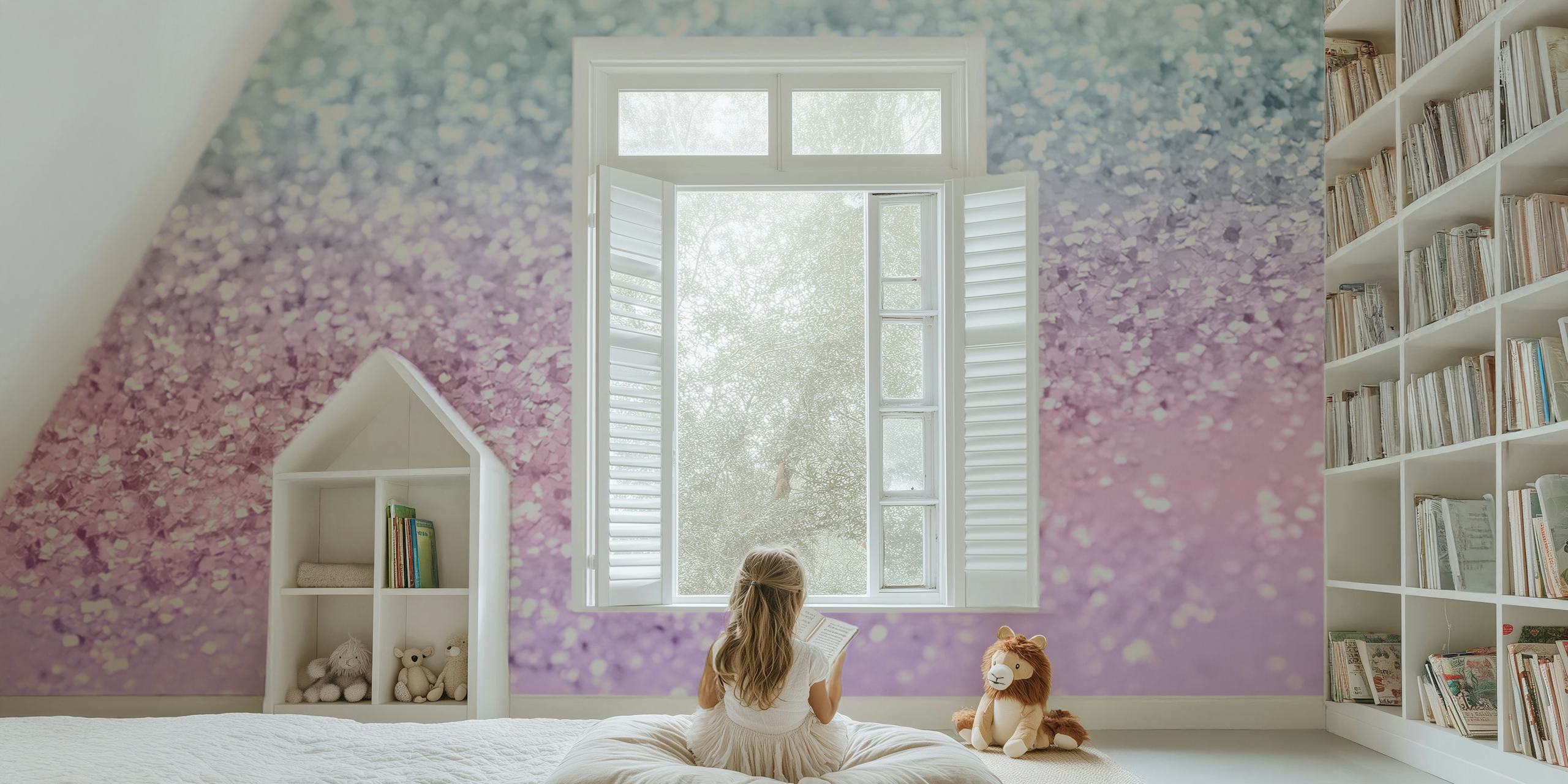Unicorn Girls Glitter 4a wallpaper in a room
