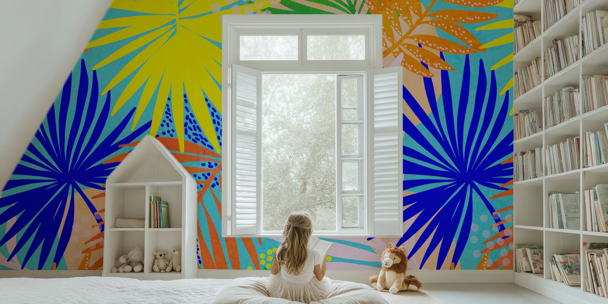 Glückliche Tropical Jungle Tapetendesign