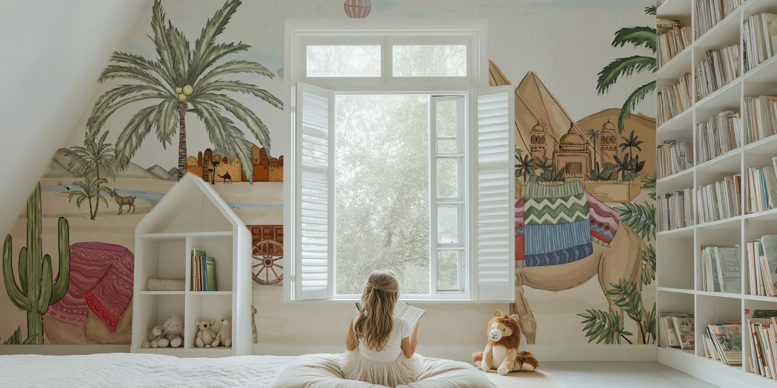 Egyptian Oasis wallpaper in a room setting
