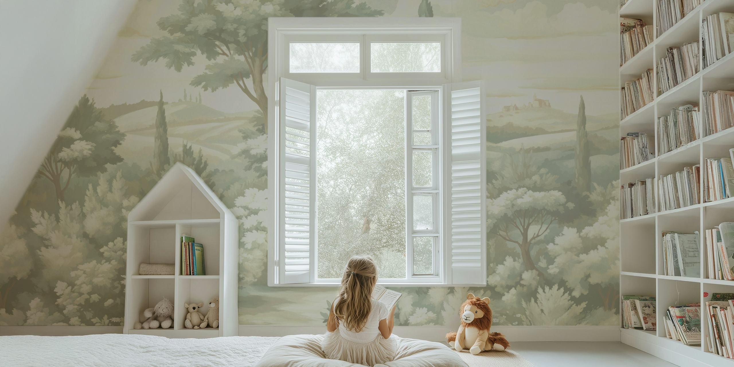 Tuscany Baroque Painting wallpaper in a room