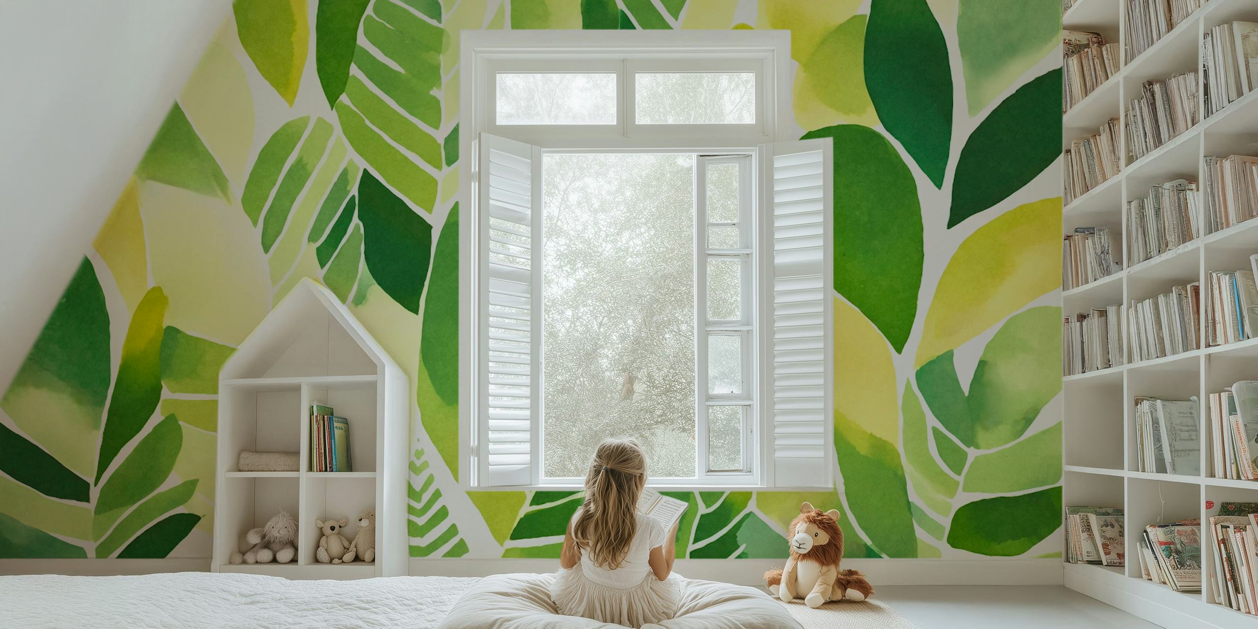 Matisse Foliage Fantasy Forest Yellow Green bladerontwerp