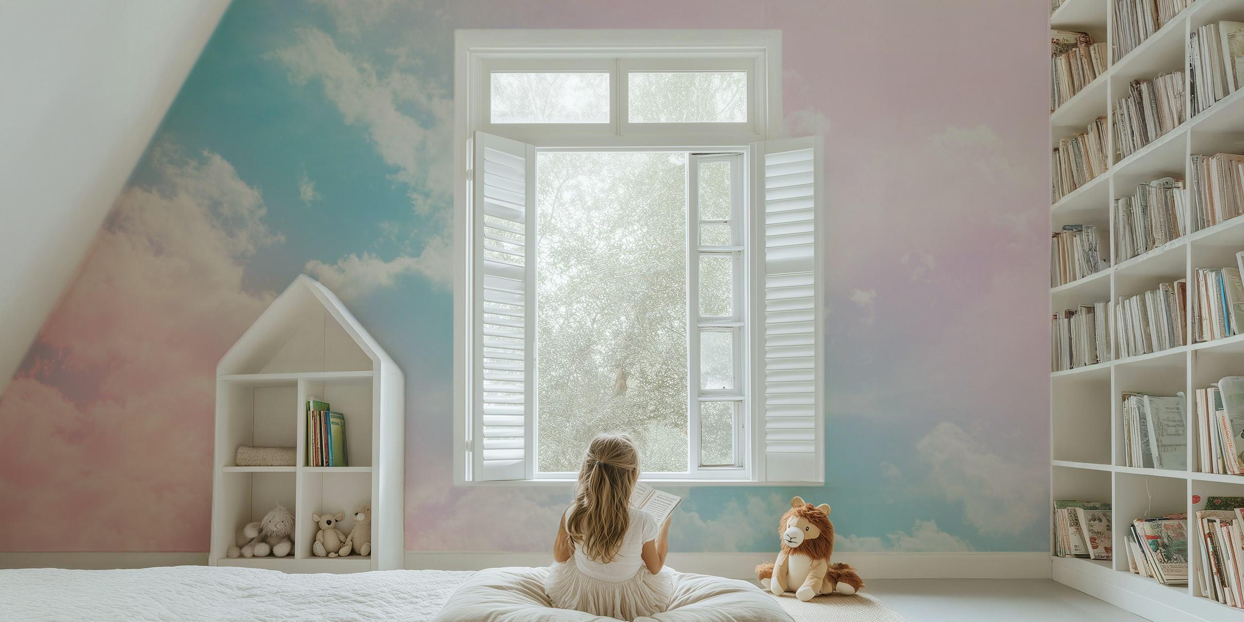 Dreamy Clouds 12 Tapete in einem Zimmer