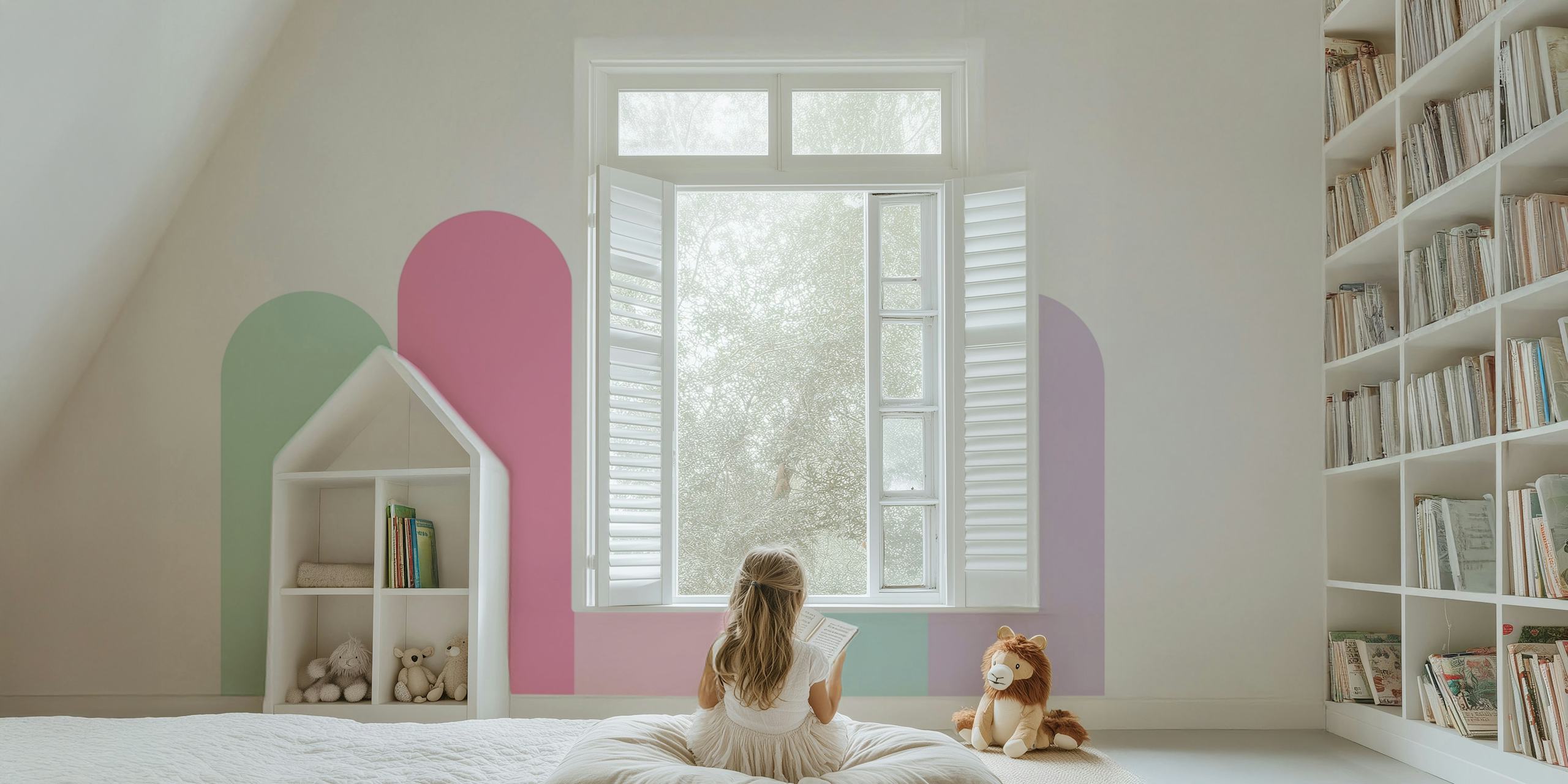 Dizajn tapeta Pastel Rainbow Arches