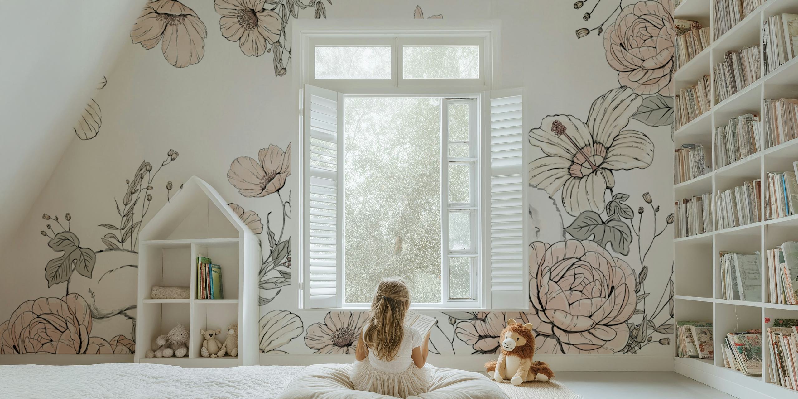 Sleeping Woodland animales diseño de papel tapiz