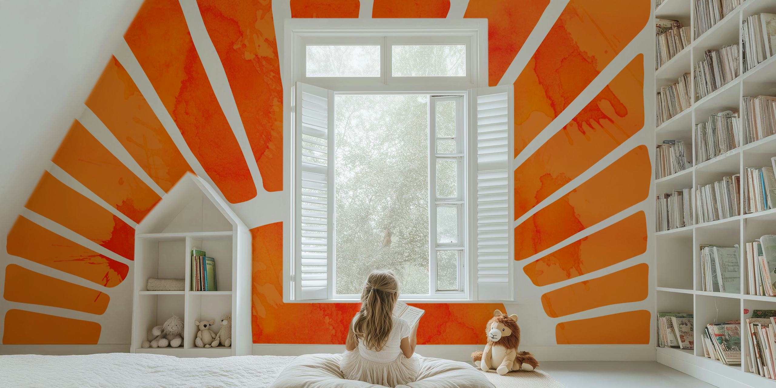 Tangerine Sunrise Art tapeta v pokoji