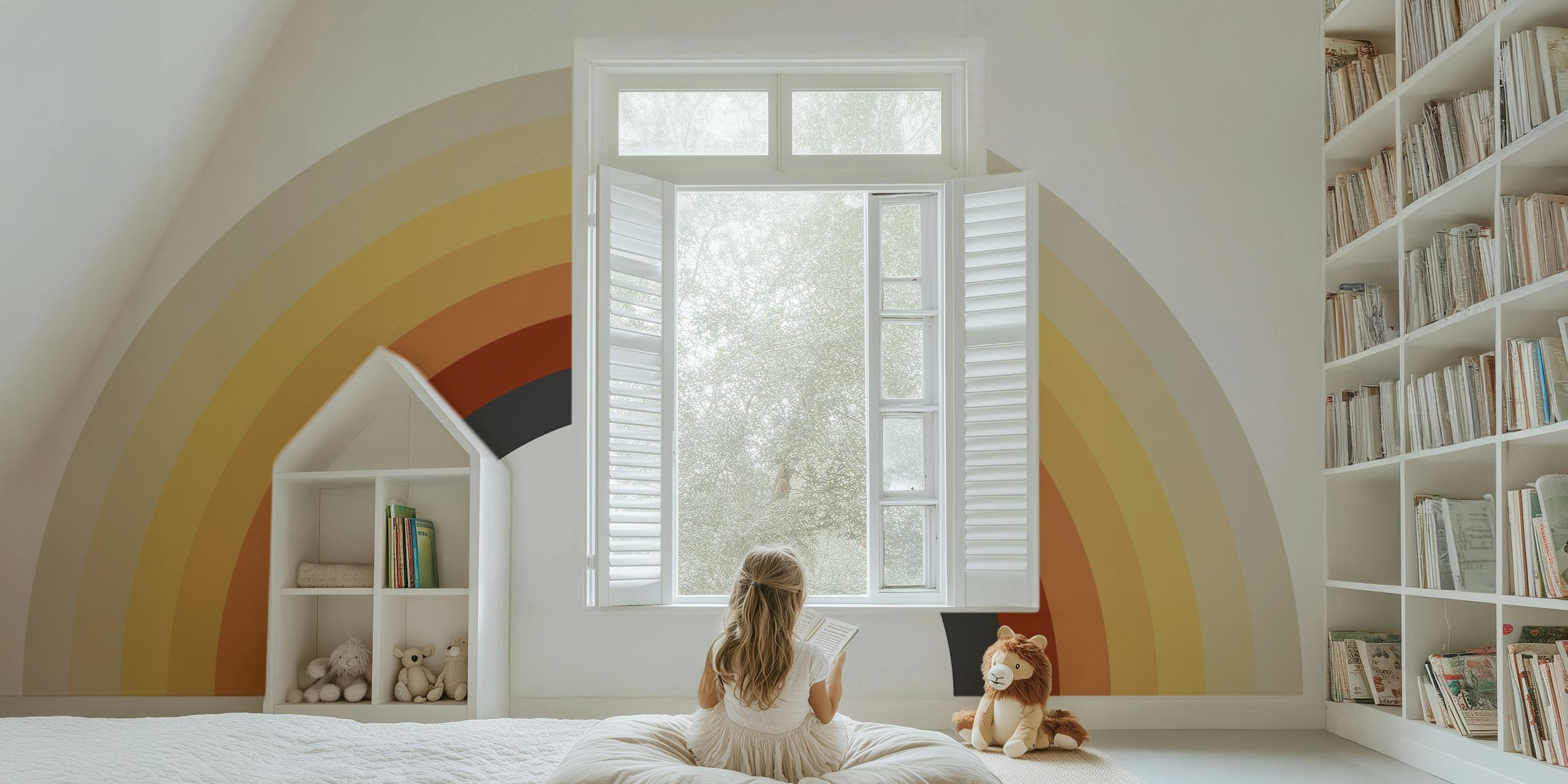Modern Rainbow Luxury behang in een kamer