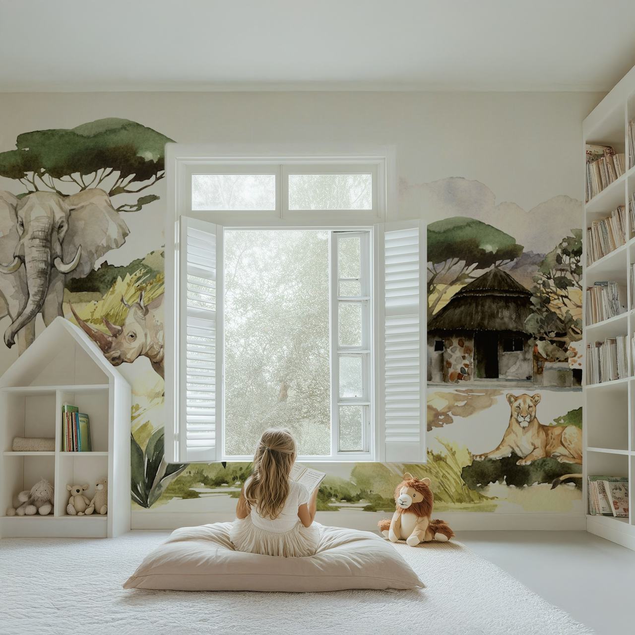 Safari Escape Scene wallpaper in a room