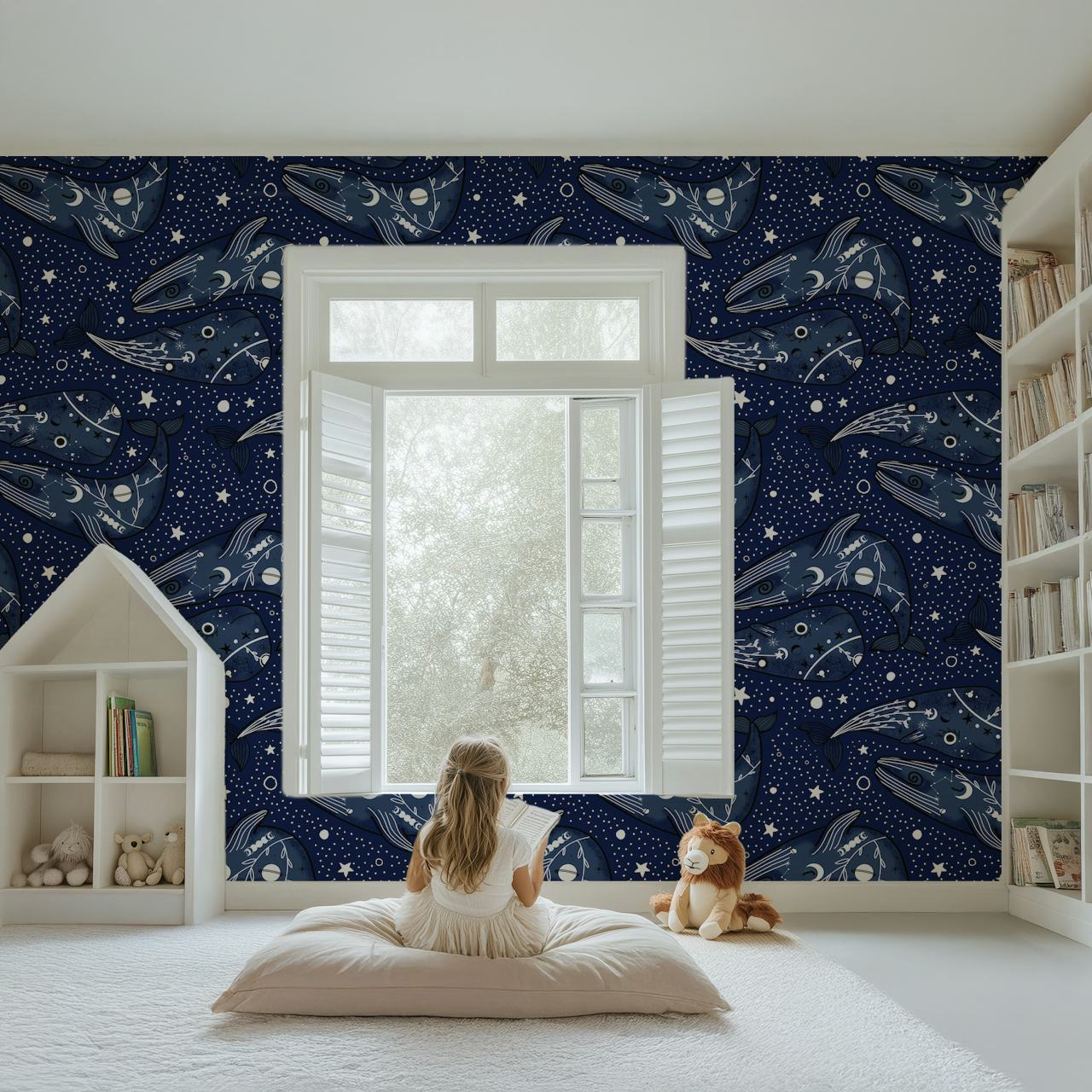 Mystic Ocean Whales Tapetdesign