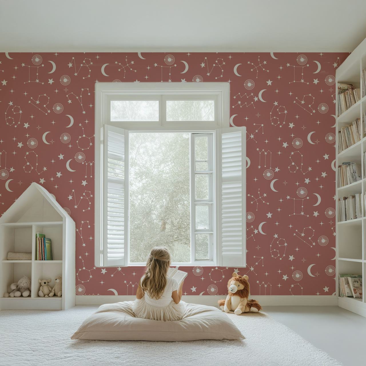 Stars and Constellations Pink návrh tapety