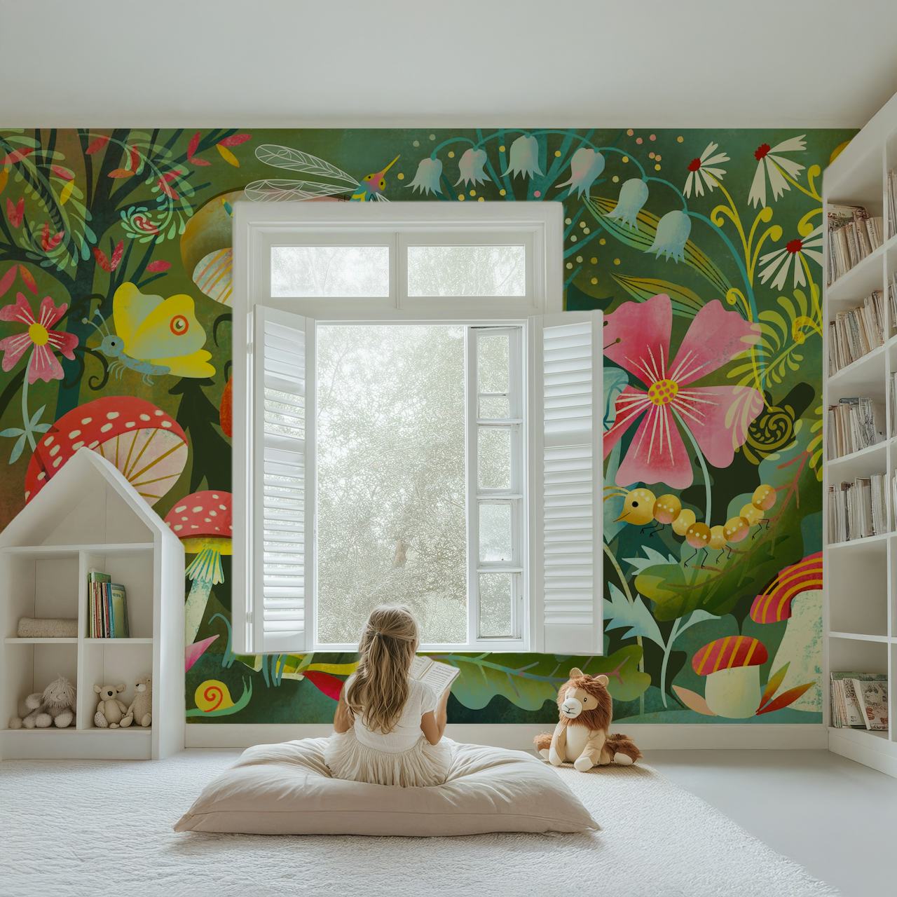 Magical little forest world wallpaper design