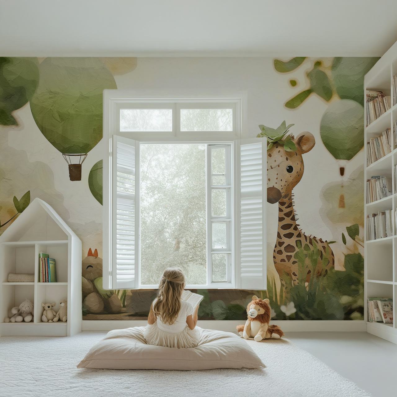 Kids Little Bear Forest wallpaper in a room