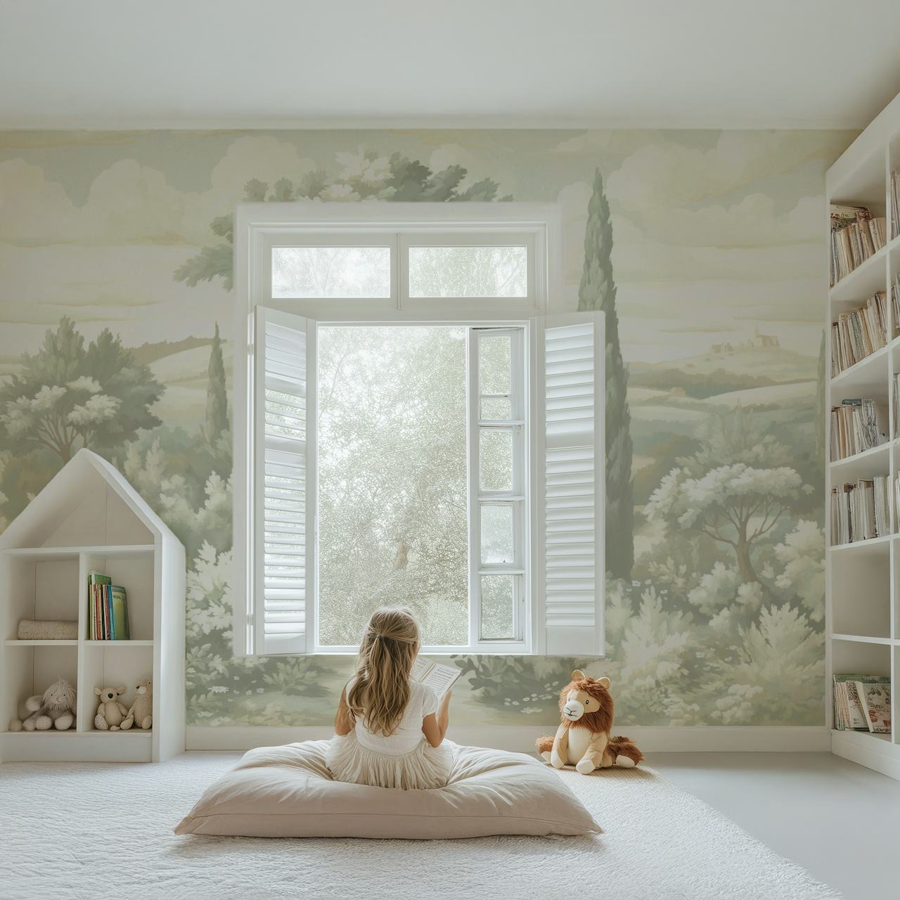 Tuscany Baroque Painting wallpaper in a room