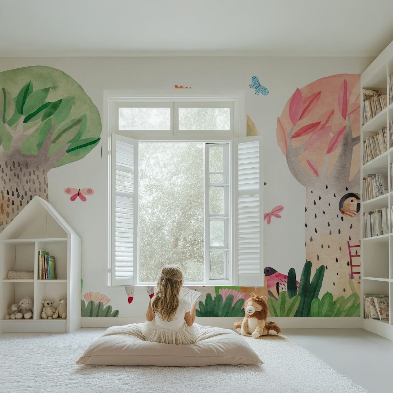 Kids playing in trees tapettimuotoilu