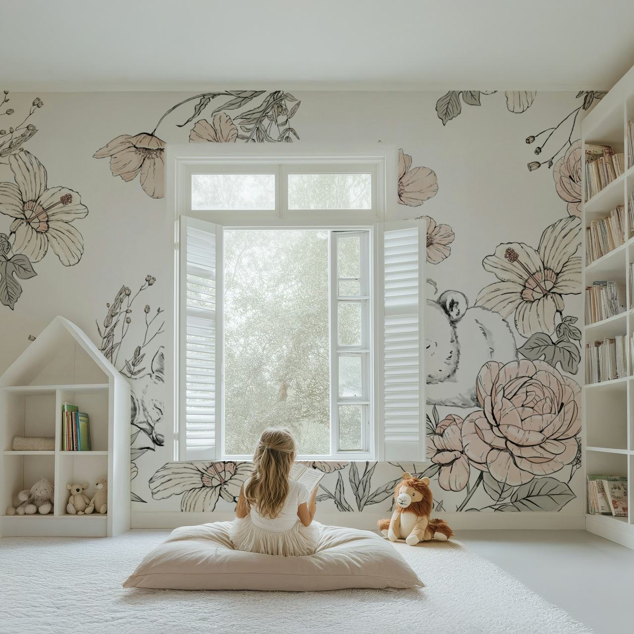 Sleeping Woodland animales diseño de papel tapiz