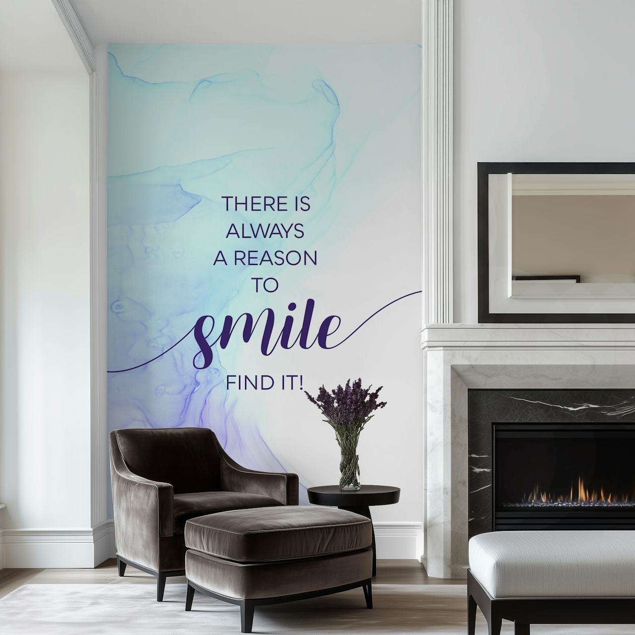 Colorful wallpaper with the text There is always a reason to smile