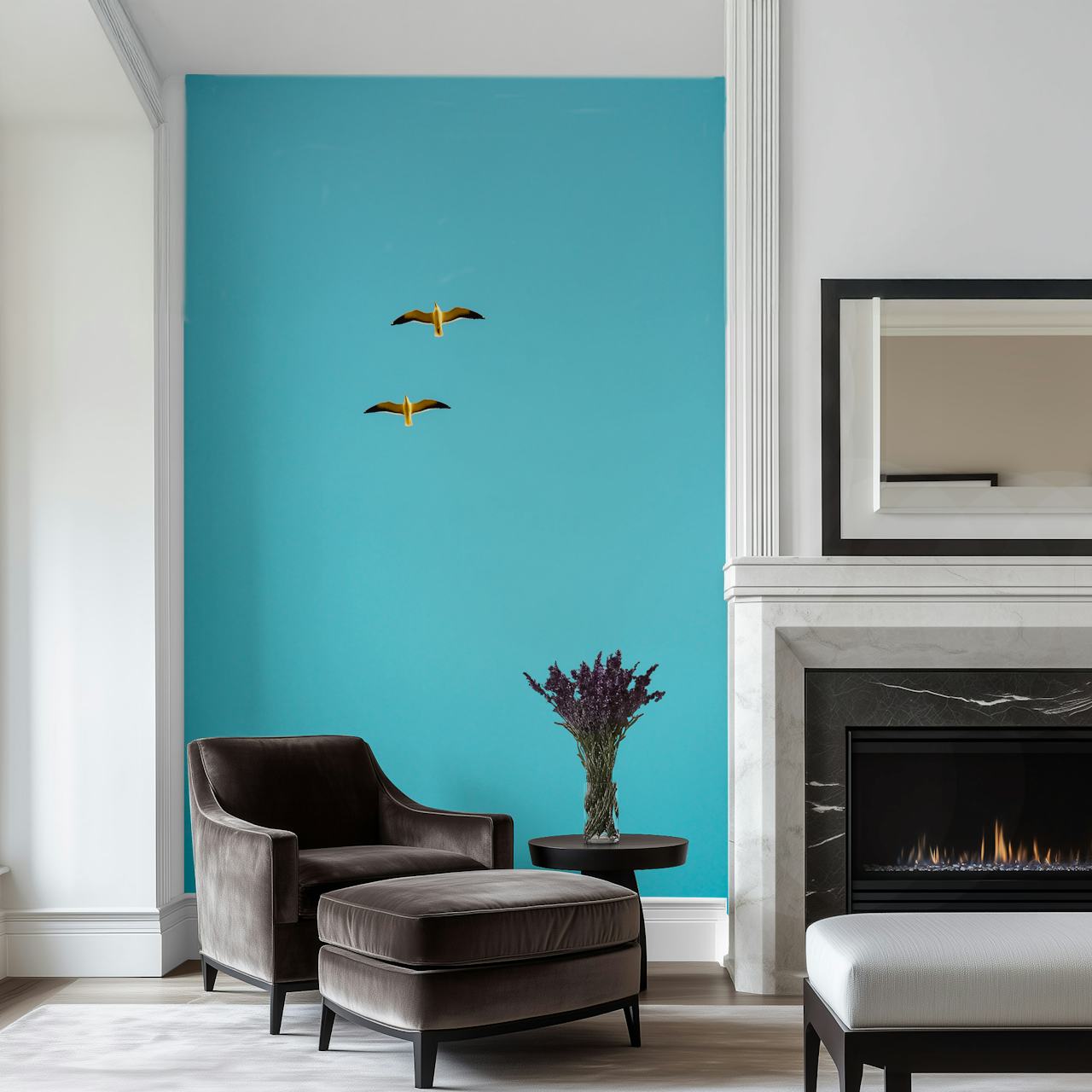 Seaside 29 wallpaper displayed in a room