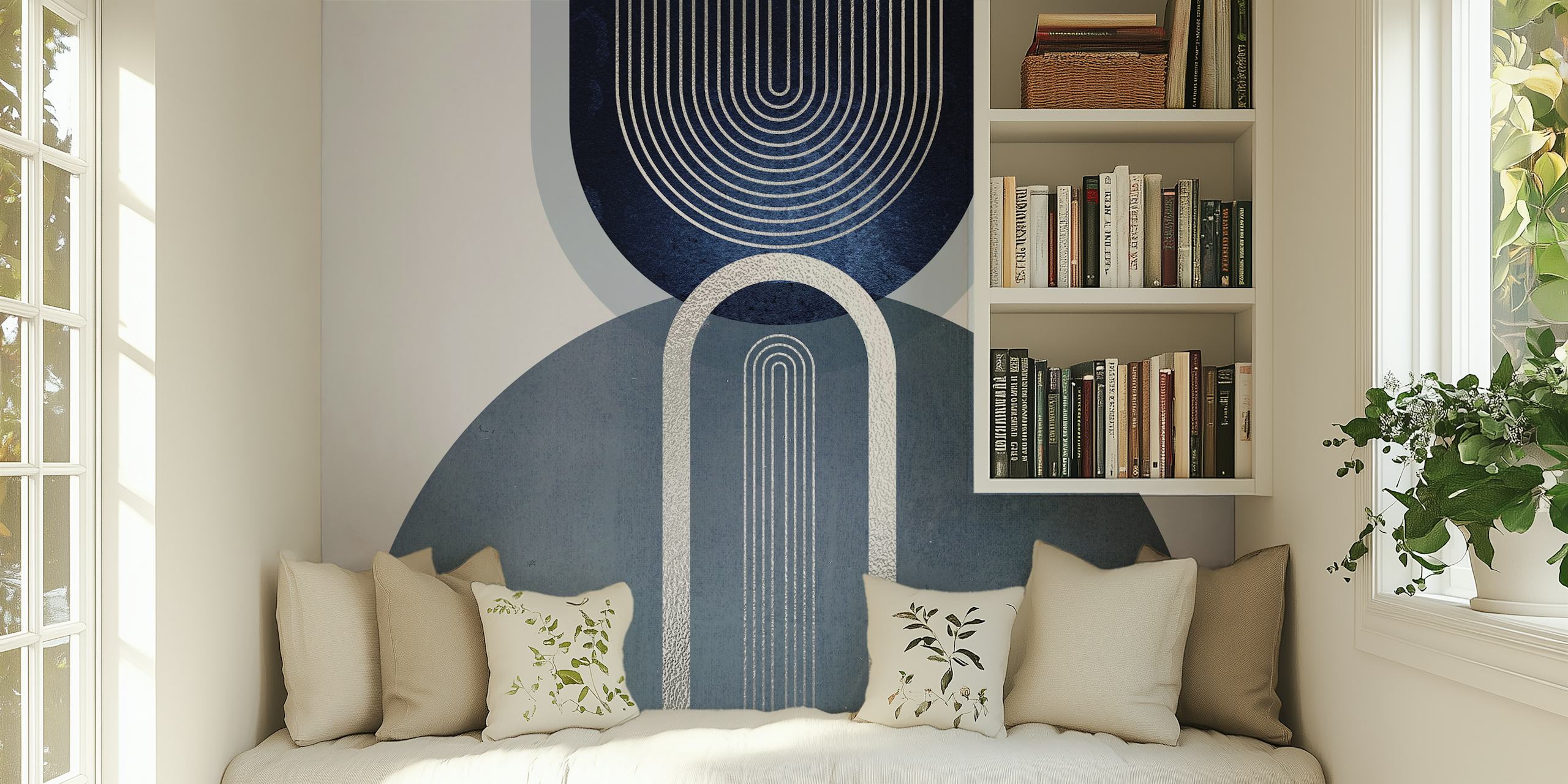 Design Blue Statement Wall v místnosti