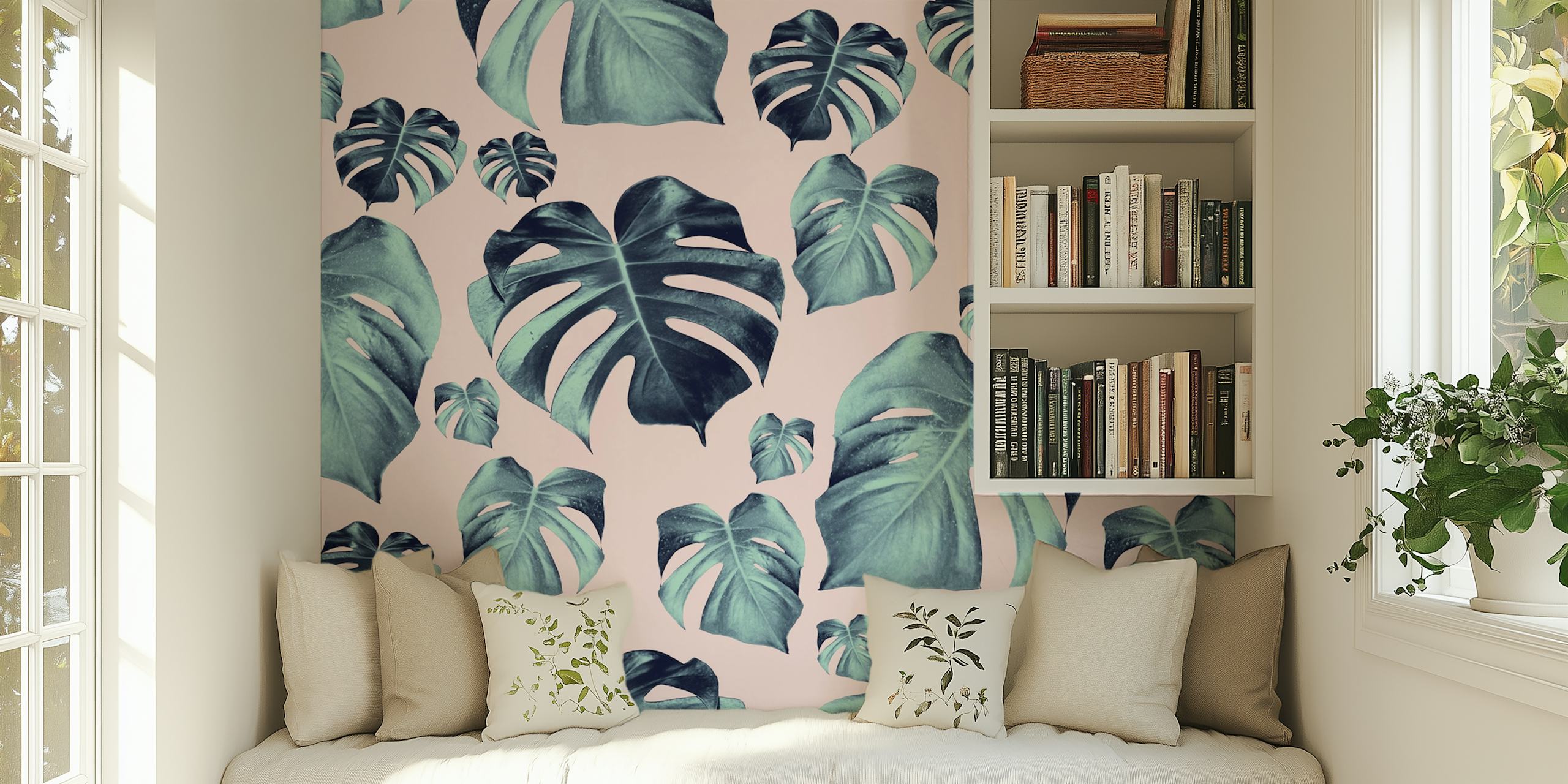Tropical Monstera Pattern 1a i det viste rum