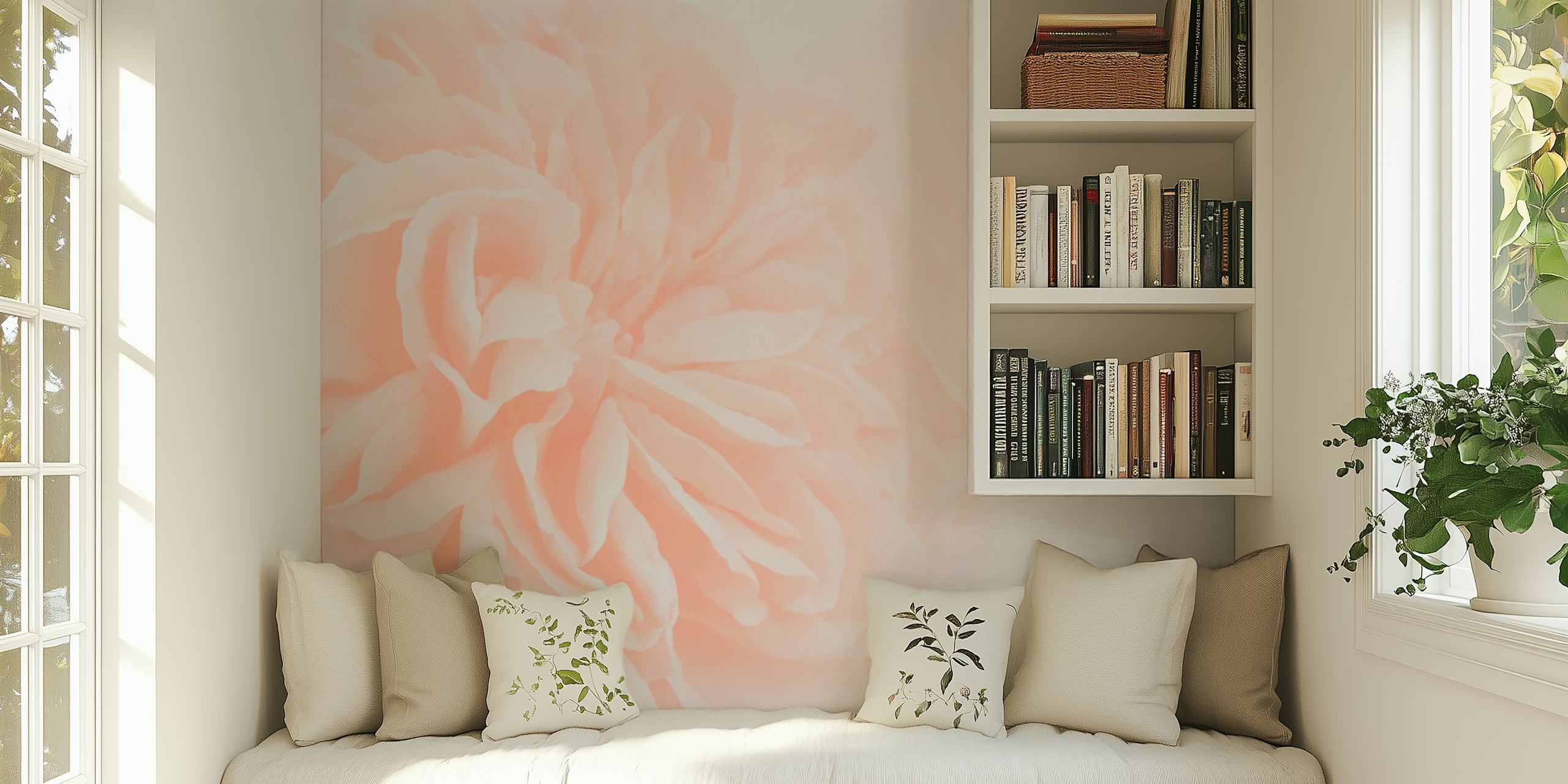 Peach floral design with soft petals wallpaper
