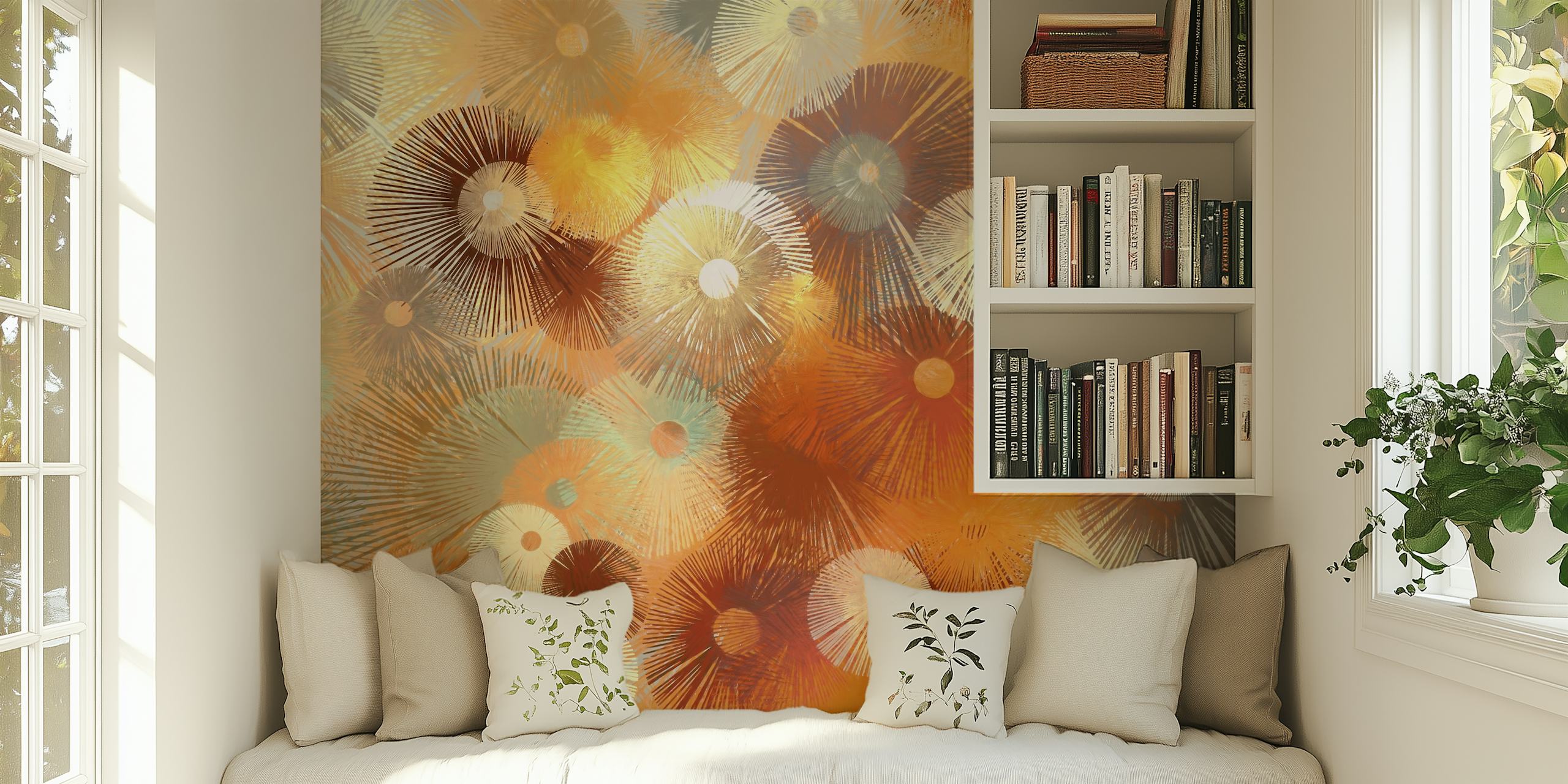 Fireworks design tapet i et rom