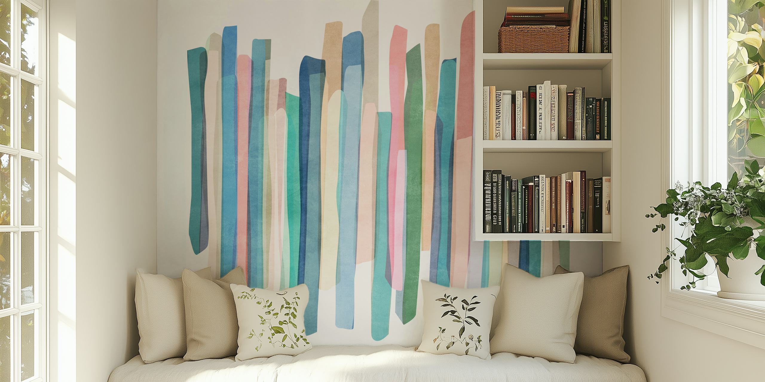 Tapeta Pastel Stripes v pokoji