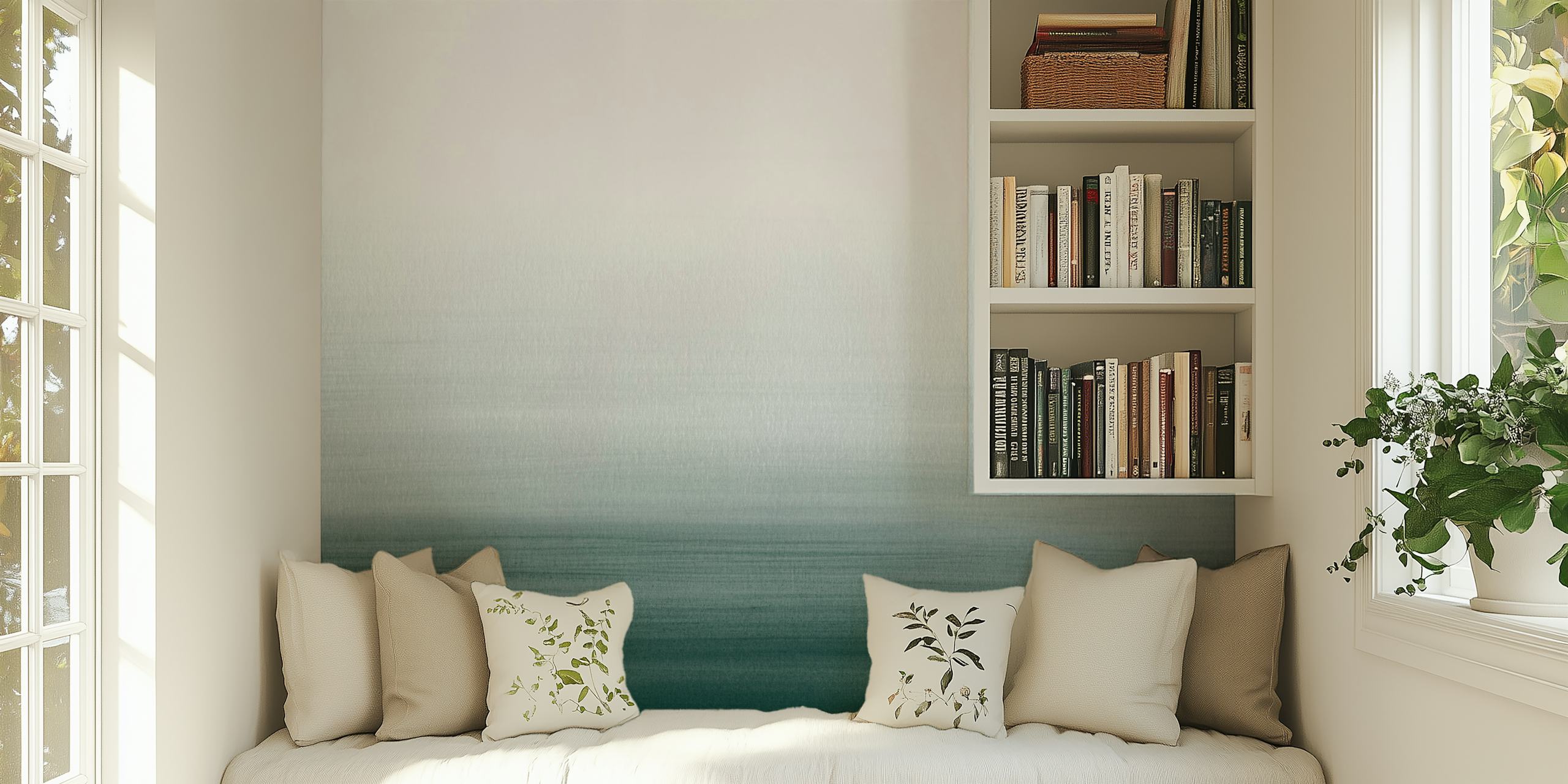 Dark teal watercolor gradient with subtle texture wallpaper