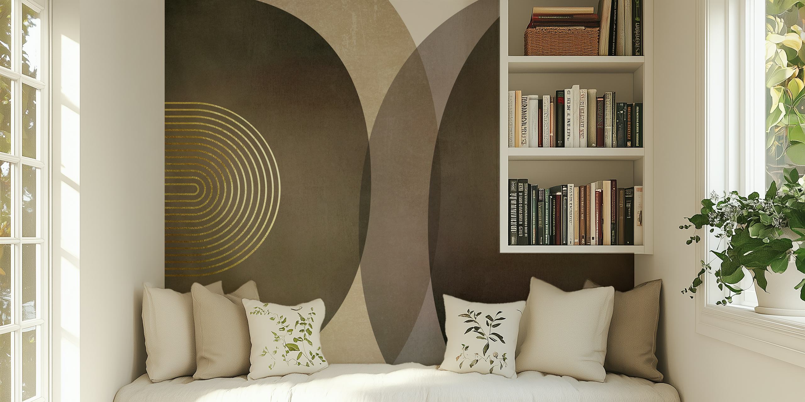 Modern Mid Century Rustic wallpaper in a room