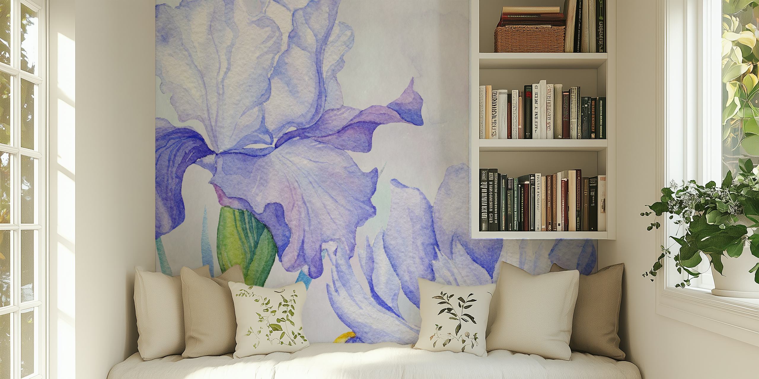 High-quality Watercolor Iris wall mural
