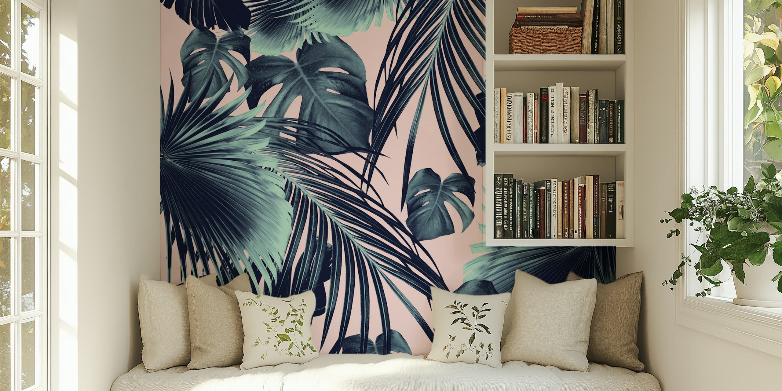 Tropical Jungle Leaves tapet i et rum