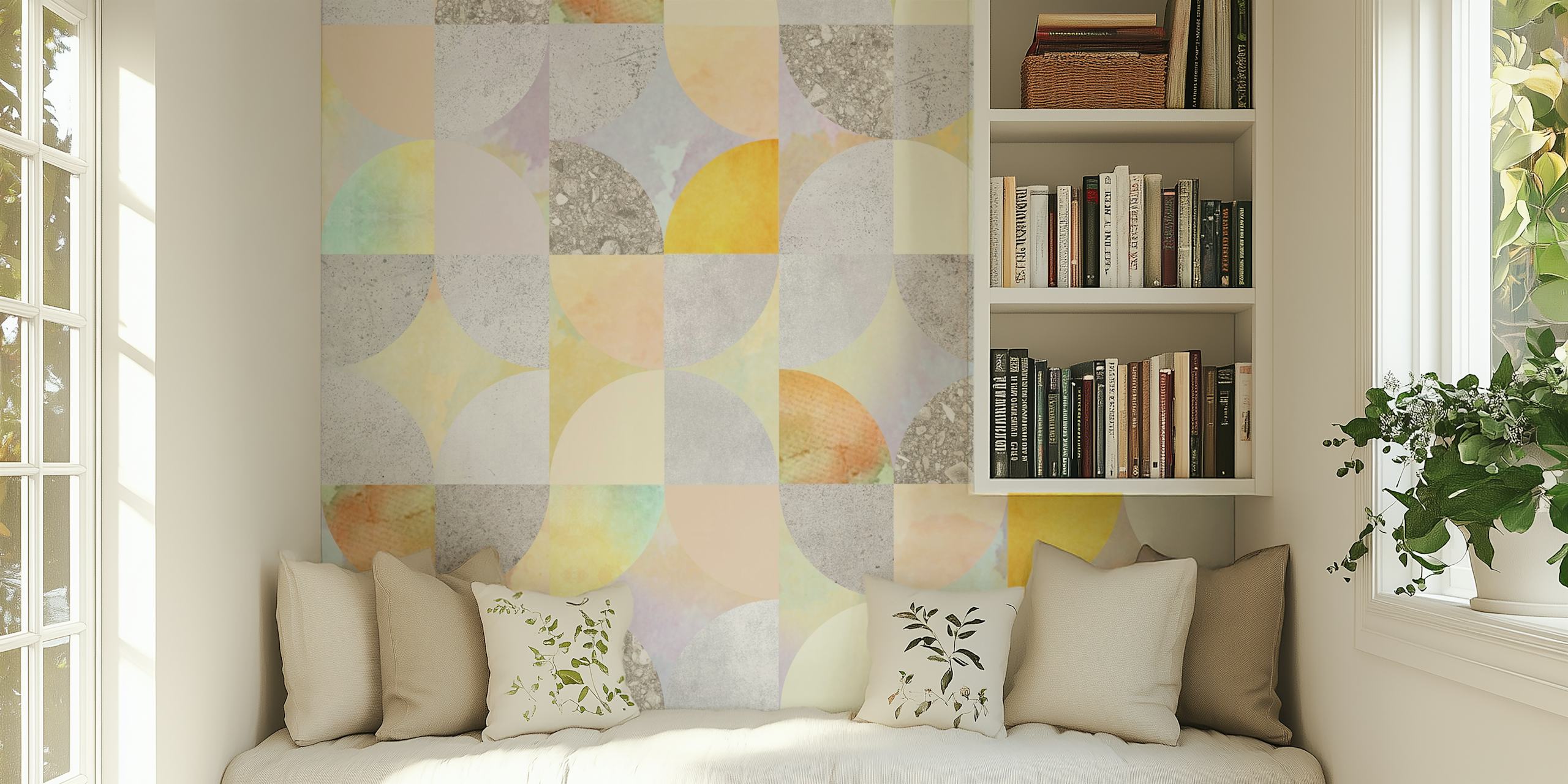 Geometric Art veggpapir i rominnredning