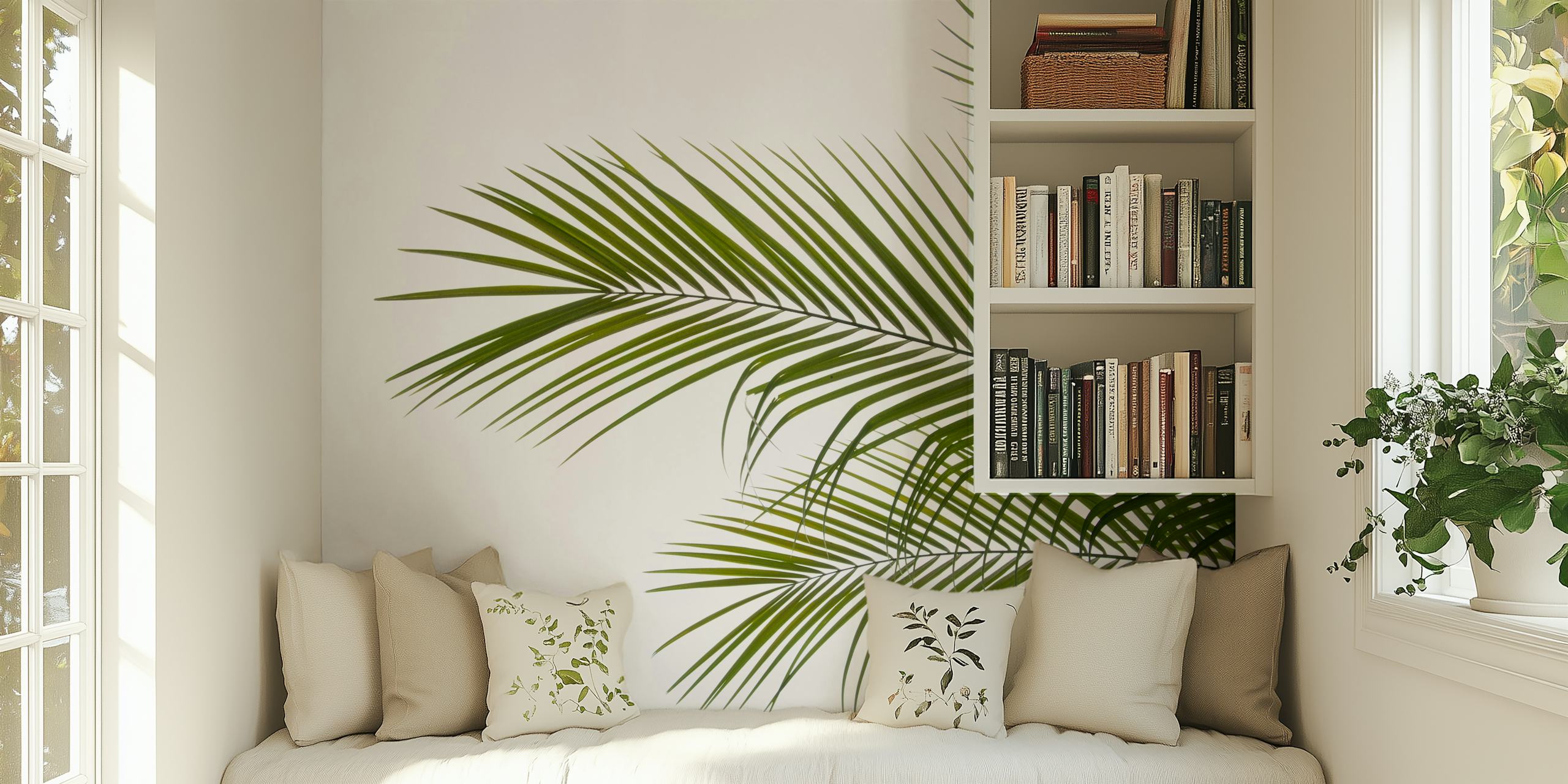 Design de papier peint Palm Foliage 02 dans une pièce