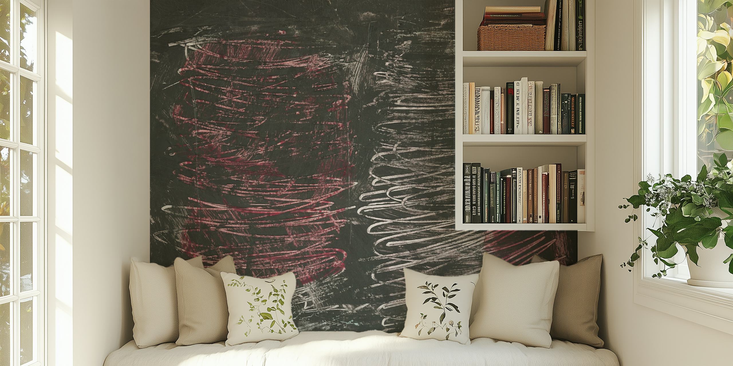 Papier peint Bold scribbles dans une pièce