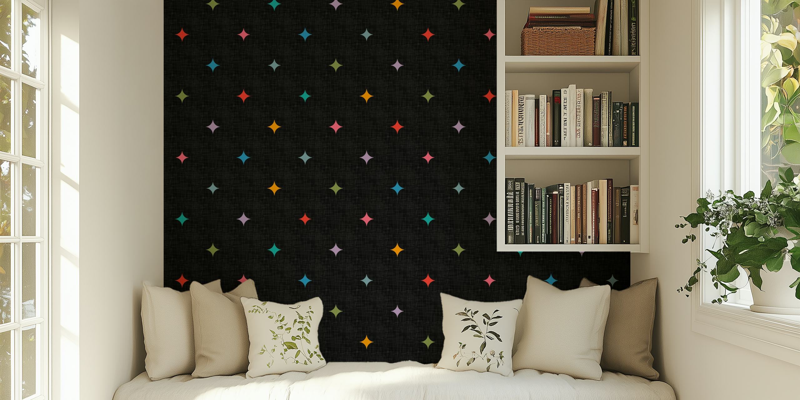 MCM Holiday Minimalist Stars on Dark wallpaper sample