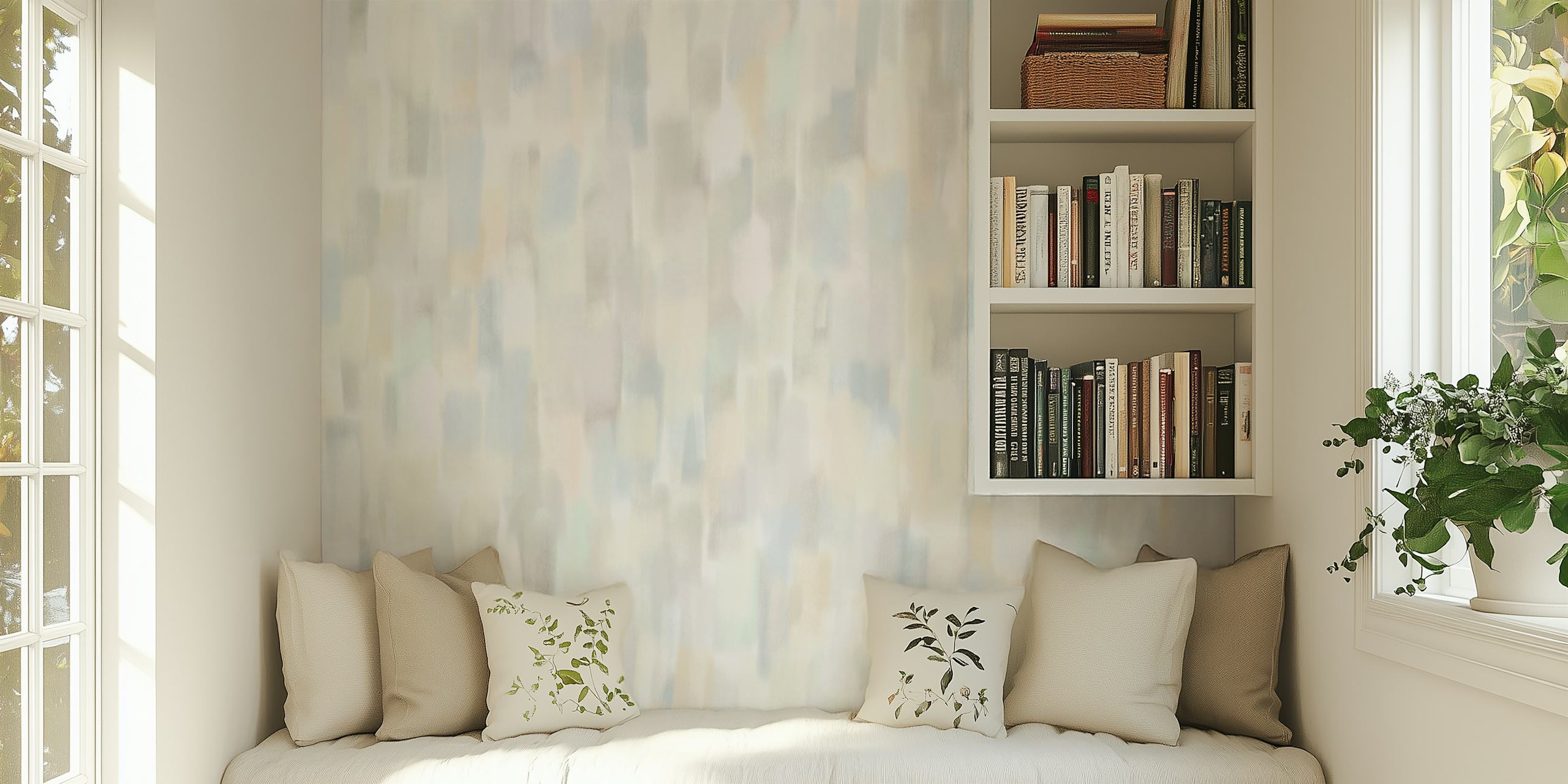 Soft pastel mosaic design wallpaper in calming colors
