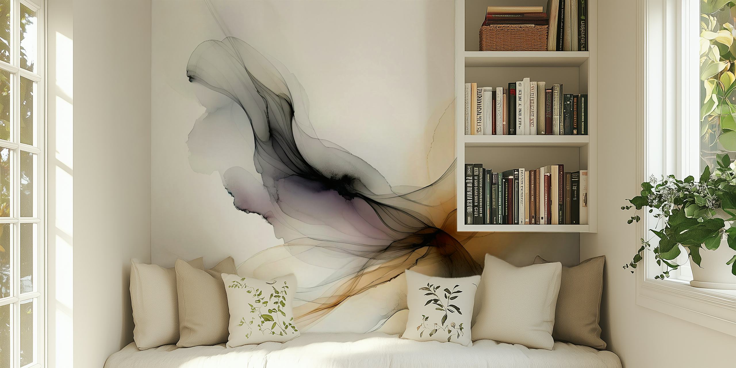 Dreamy Ink Flow wallpaper in a room