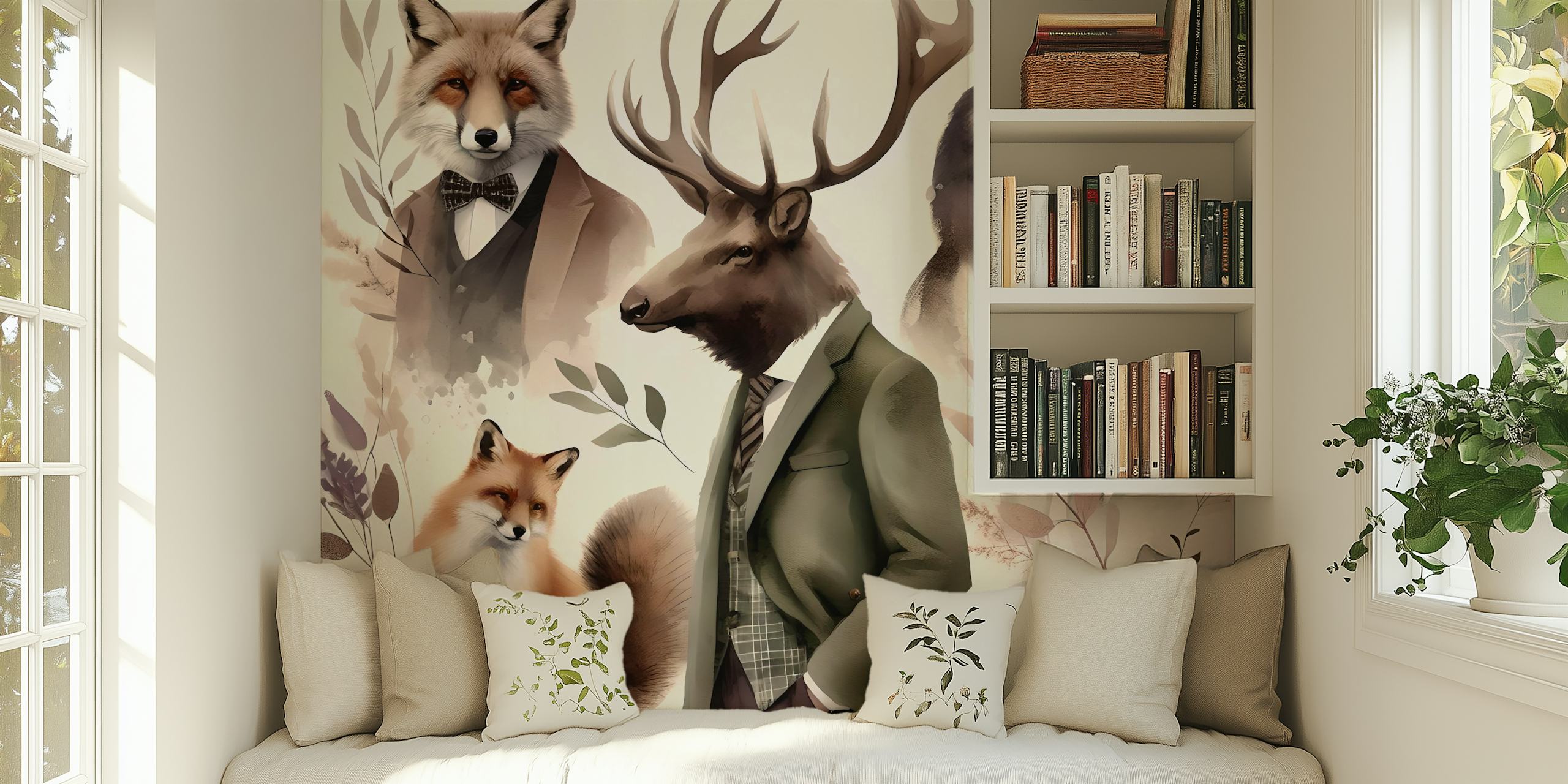 Papel de parede Suave Forest friends em um quarto