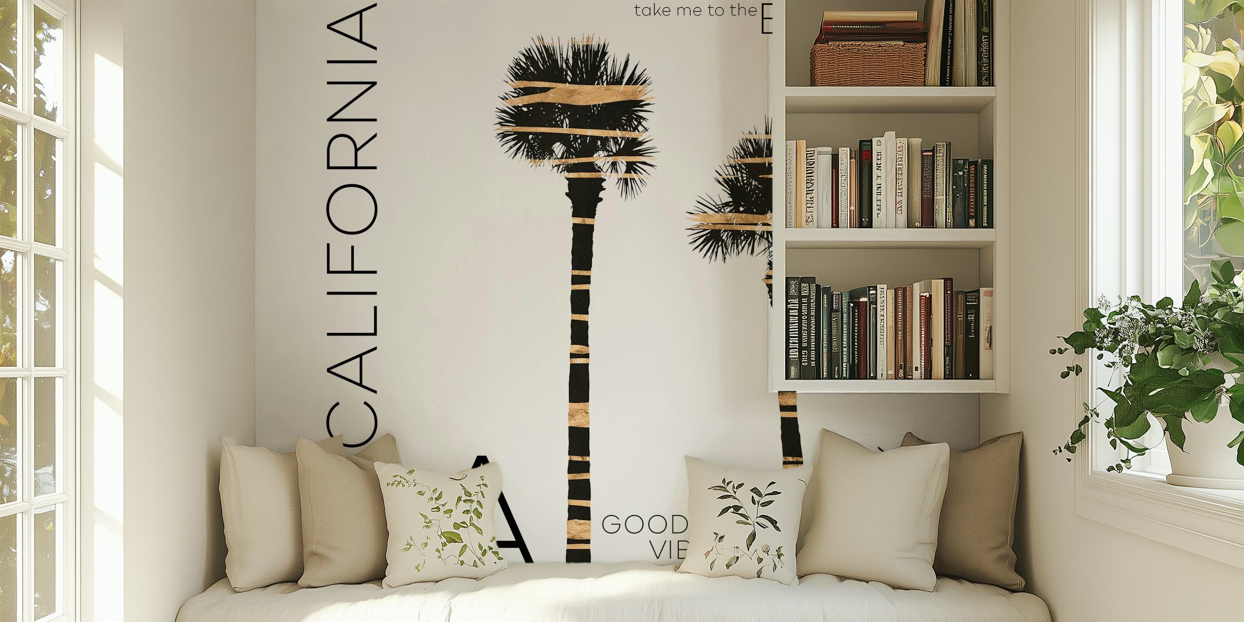 Urban Art LA Palm Trees tapet i rommet