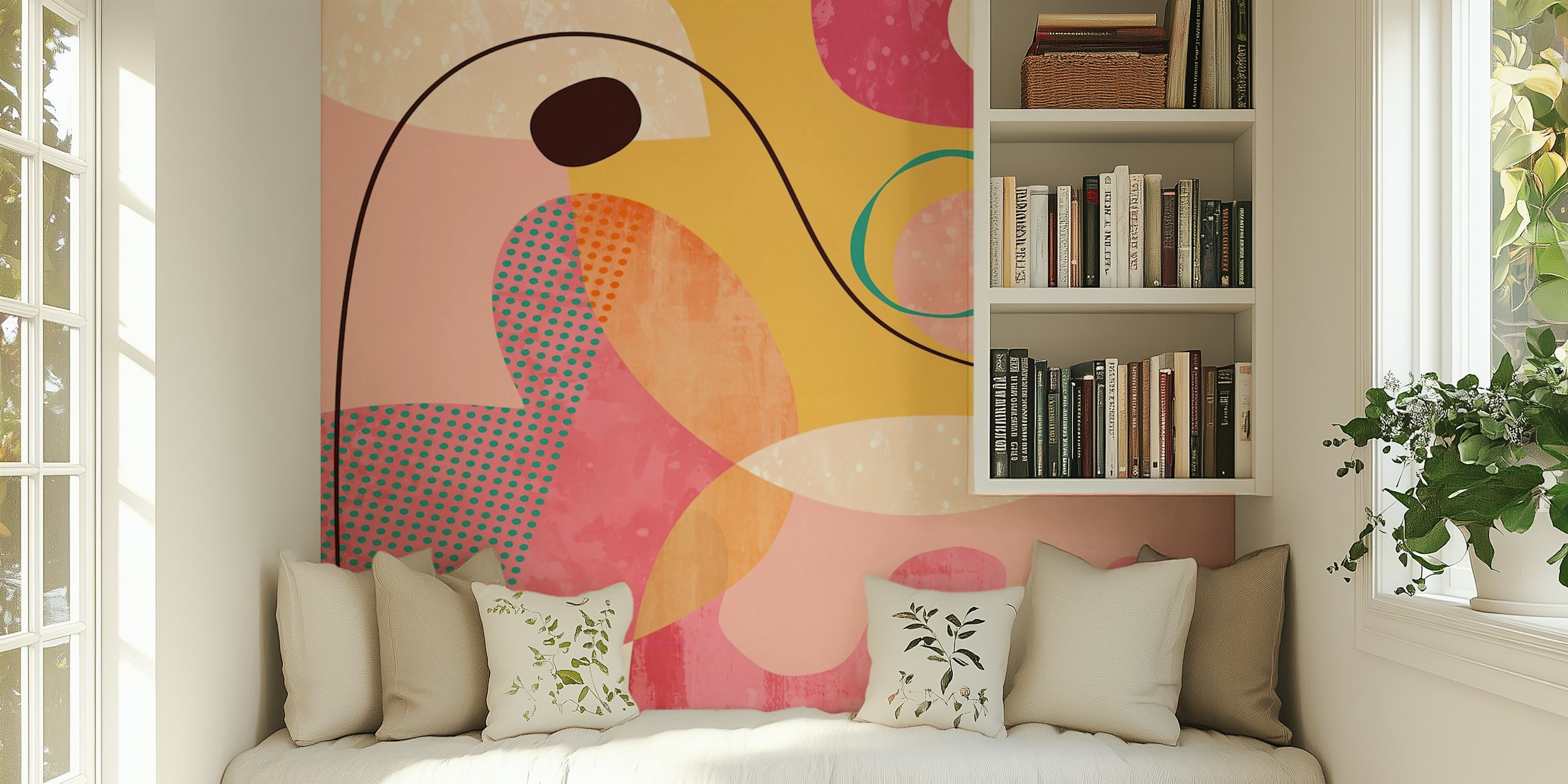 Love Party wallpaper in a vibrant room setting