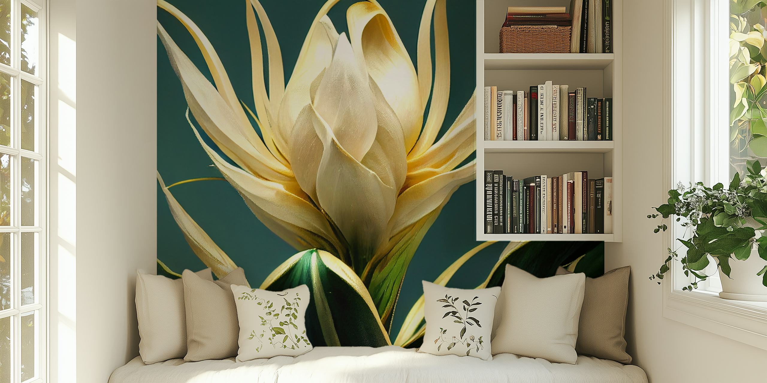 Papier peint Luminous Floral Grace dans une pièce