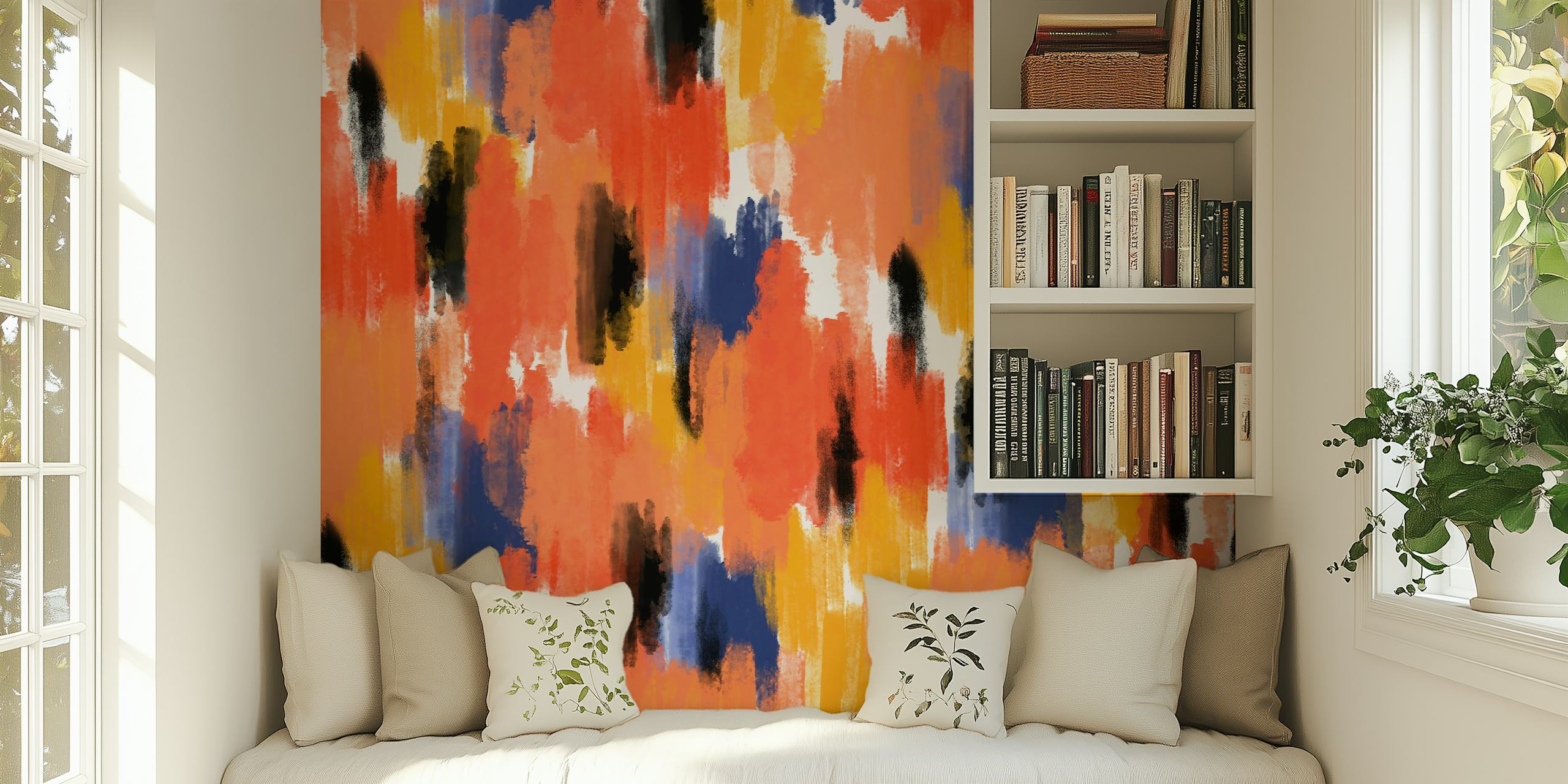 Warm Brushstroke Fusion wallpaper design