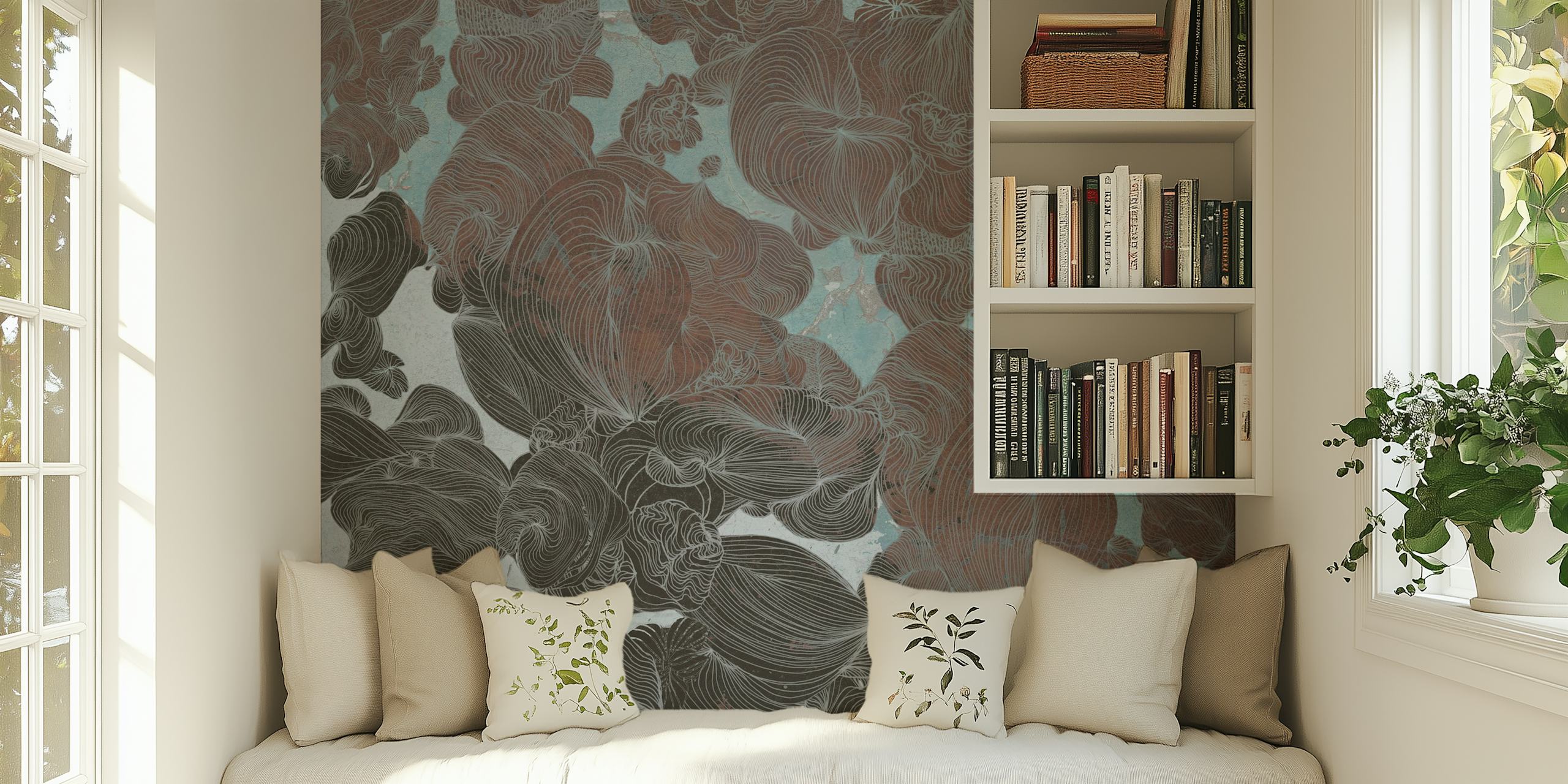 Papel de parede Azure Blossoms Dance em um quarto