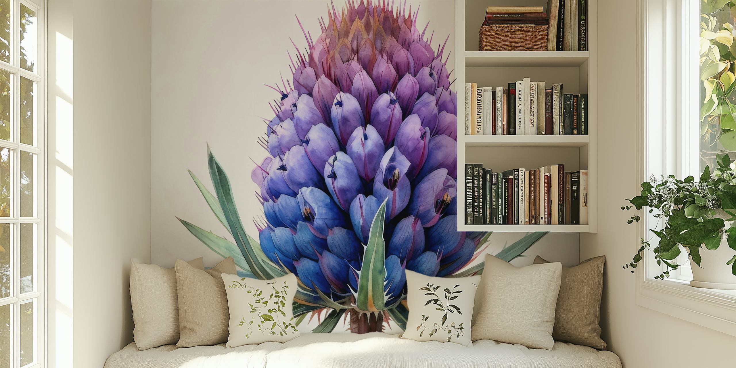Ταπετσαρία Teasel Bloom σε ένα δωμάτιο
