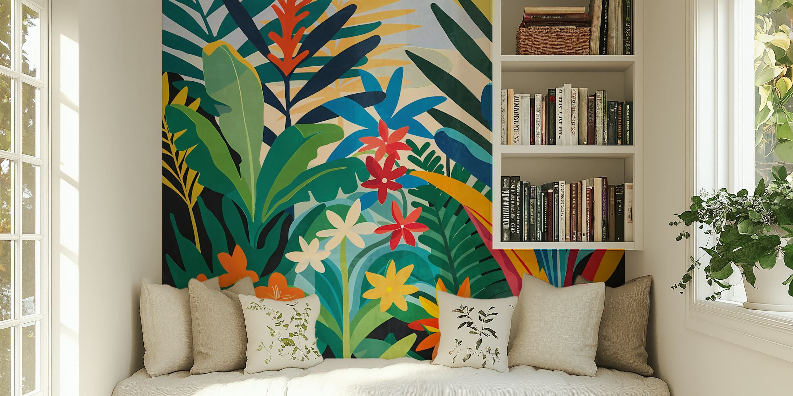 Tropical Garden Escape wallpaper in a room