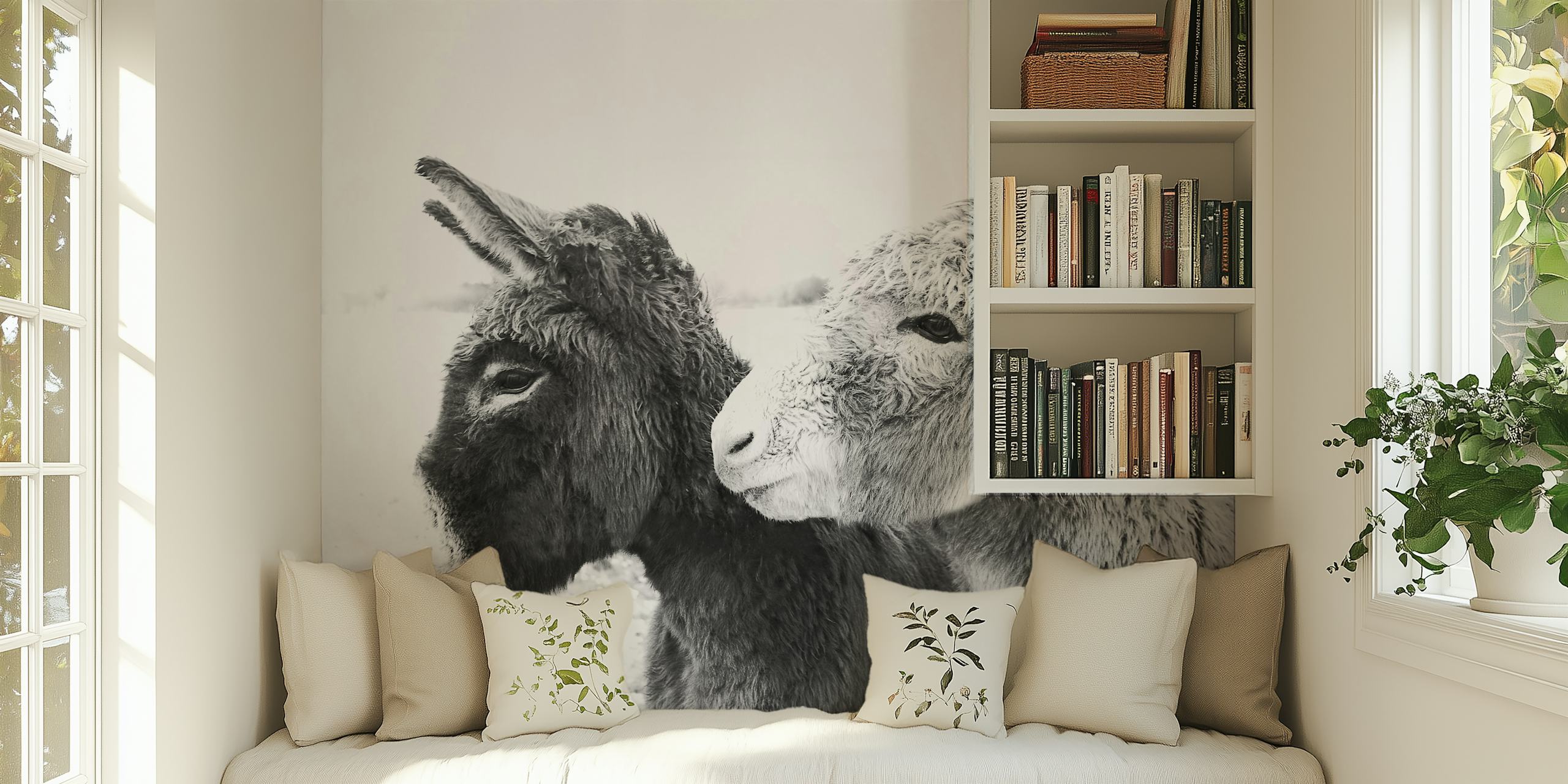 Ταπετσαρία Donkey Love σε ένα δωμάτιο