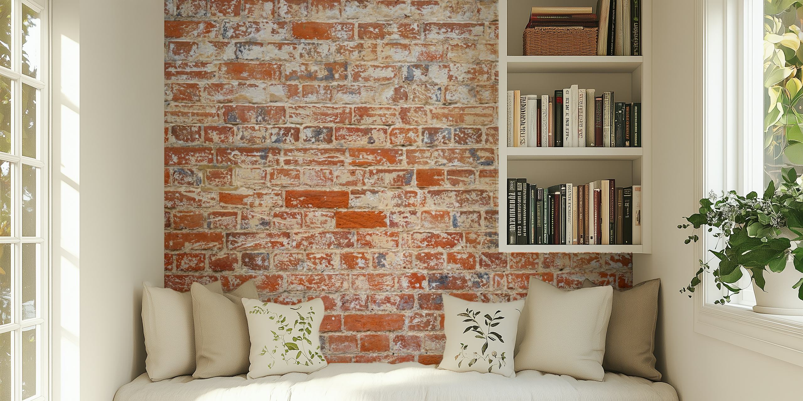 Tapeta Vintage Brickwork Charm u sobi