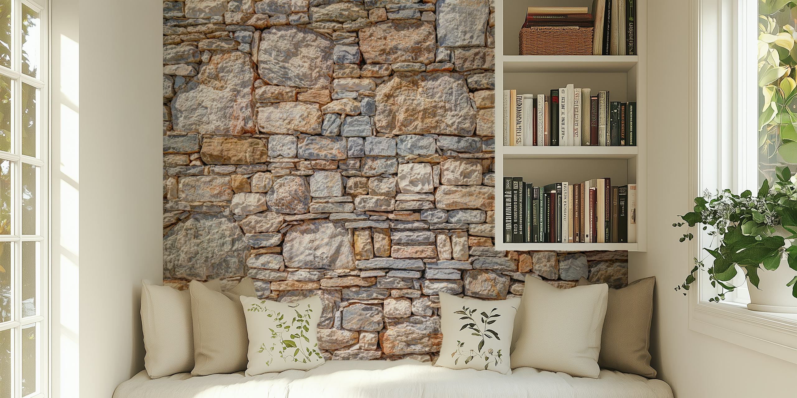 Vintage stone wall texture design wallpaper